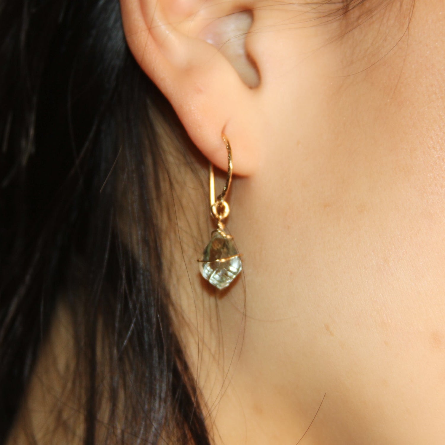 Elsa's Wand Earrings - Green Amethyst