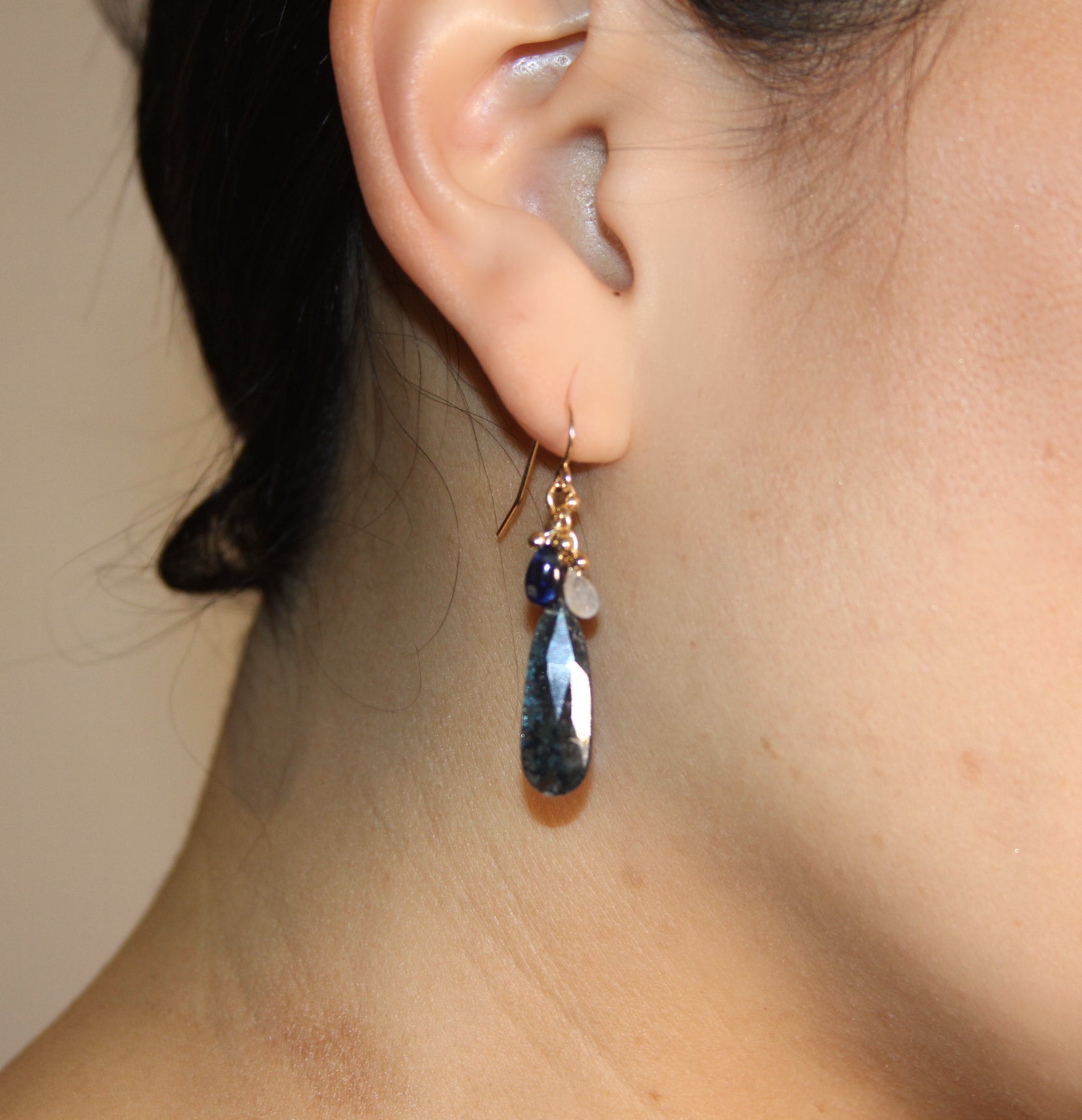 Kyanite Long Pear Earrings