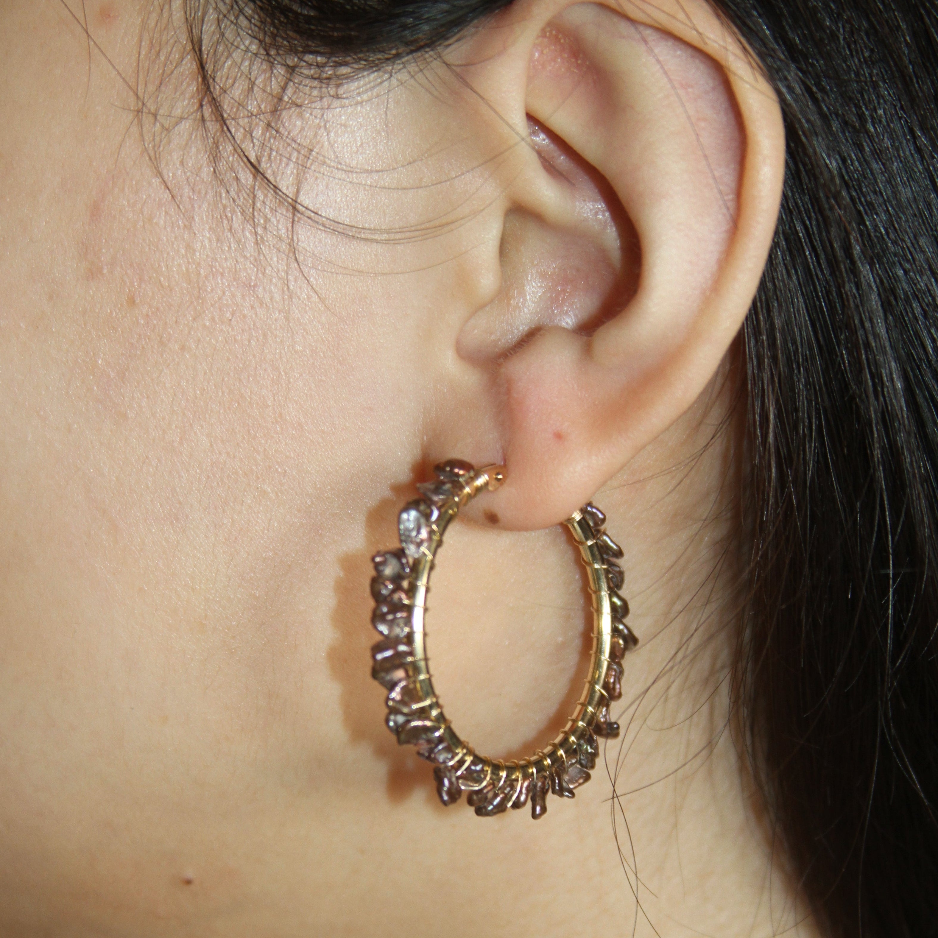 Pearls Hoops