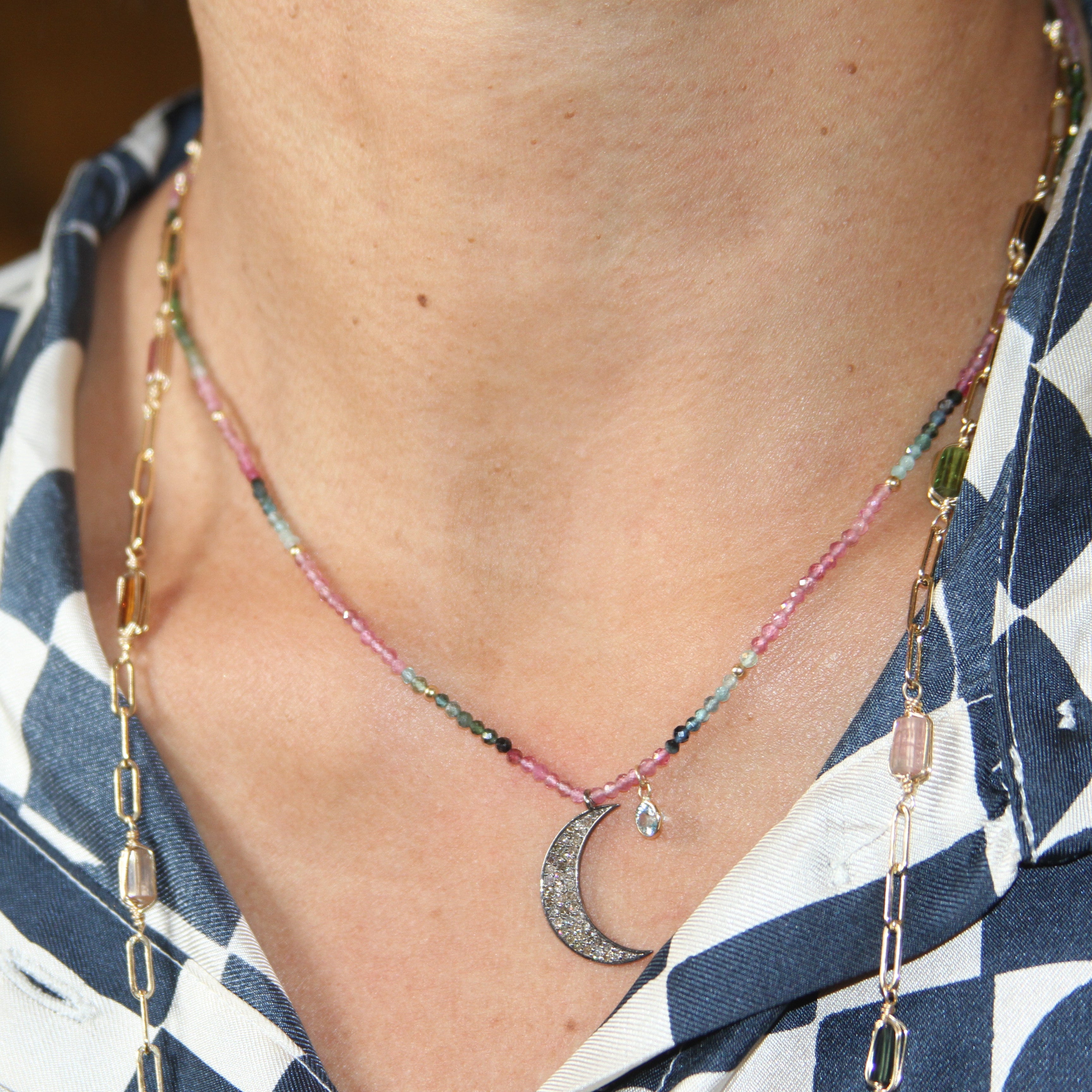 Starry Night Rainbow Tourmaline Necklace