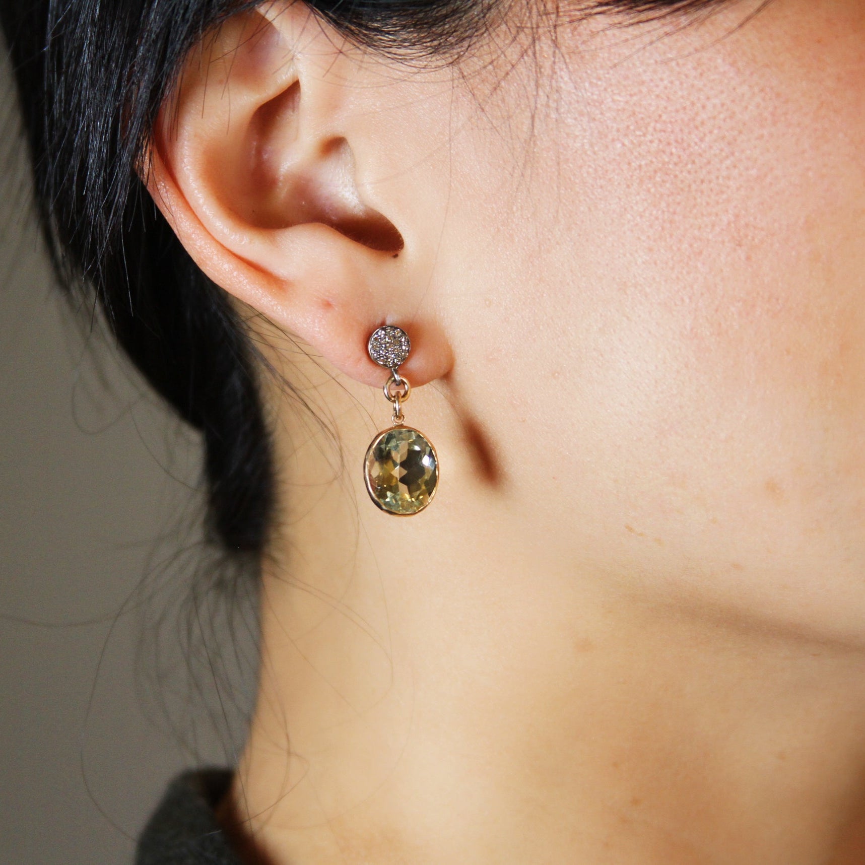 Gigi Earrings - Green Amethyst