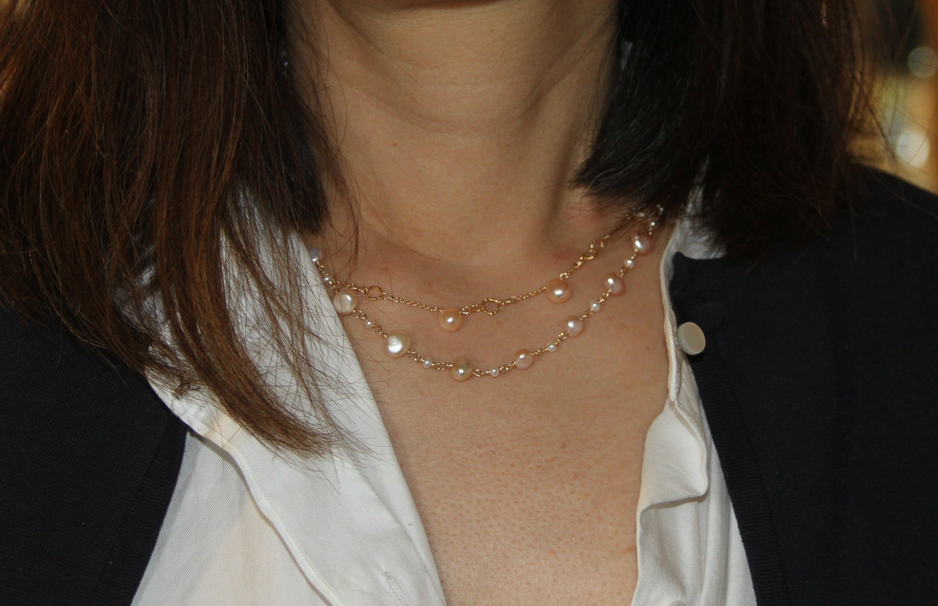 Allura Pearl Necklace In 14k