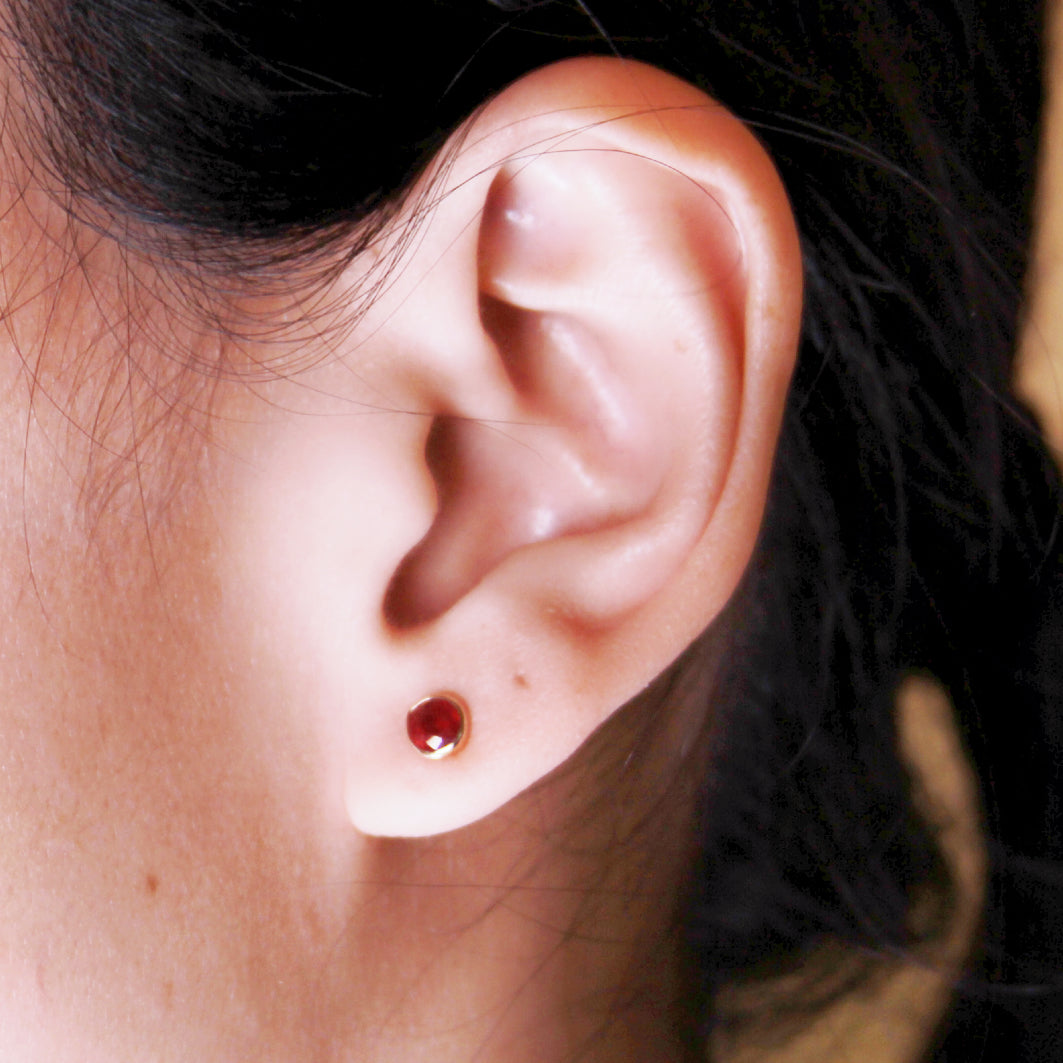 Ruby Circle Studs