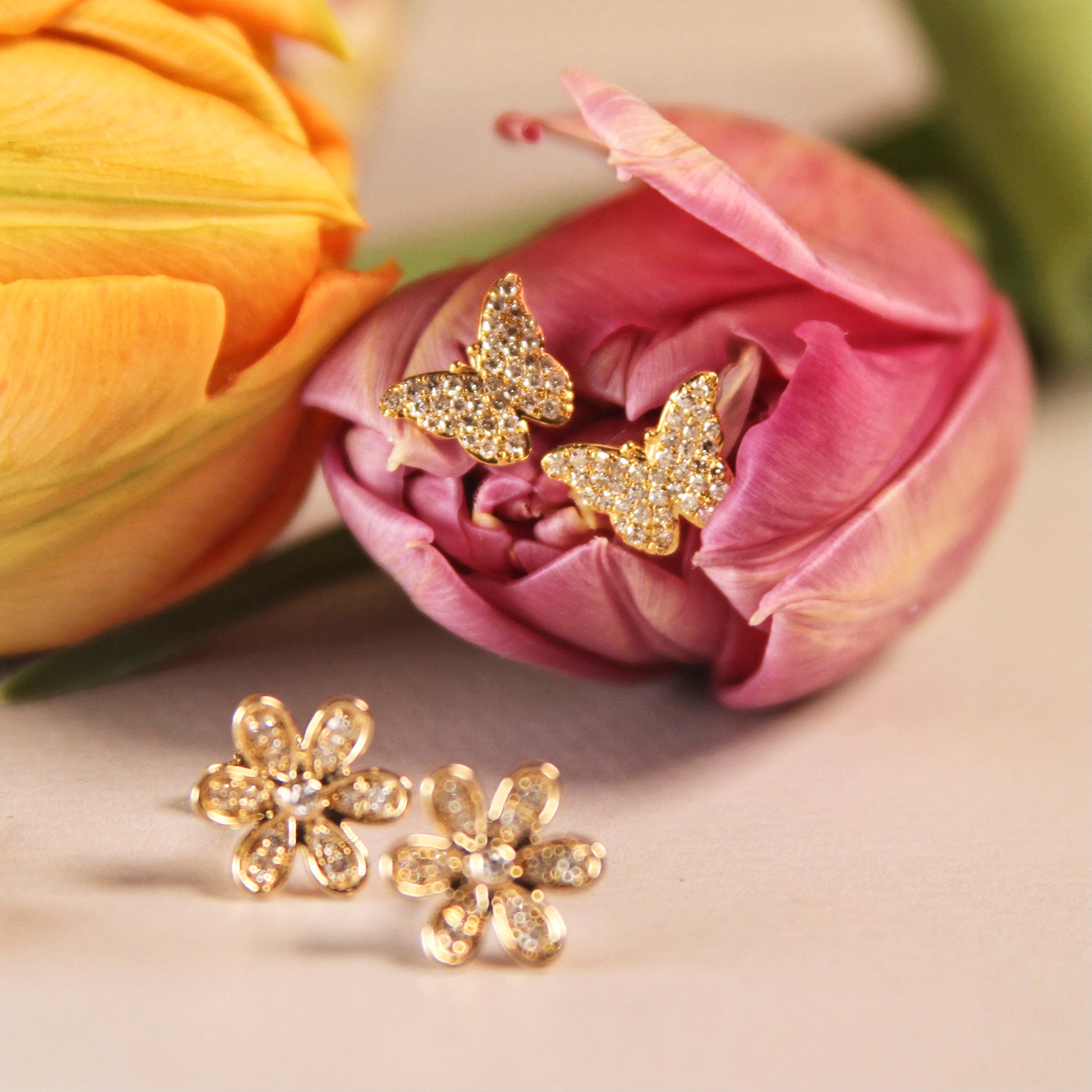 Butterfly Diamond Studs