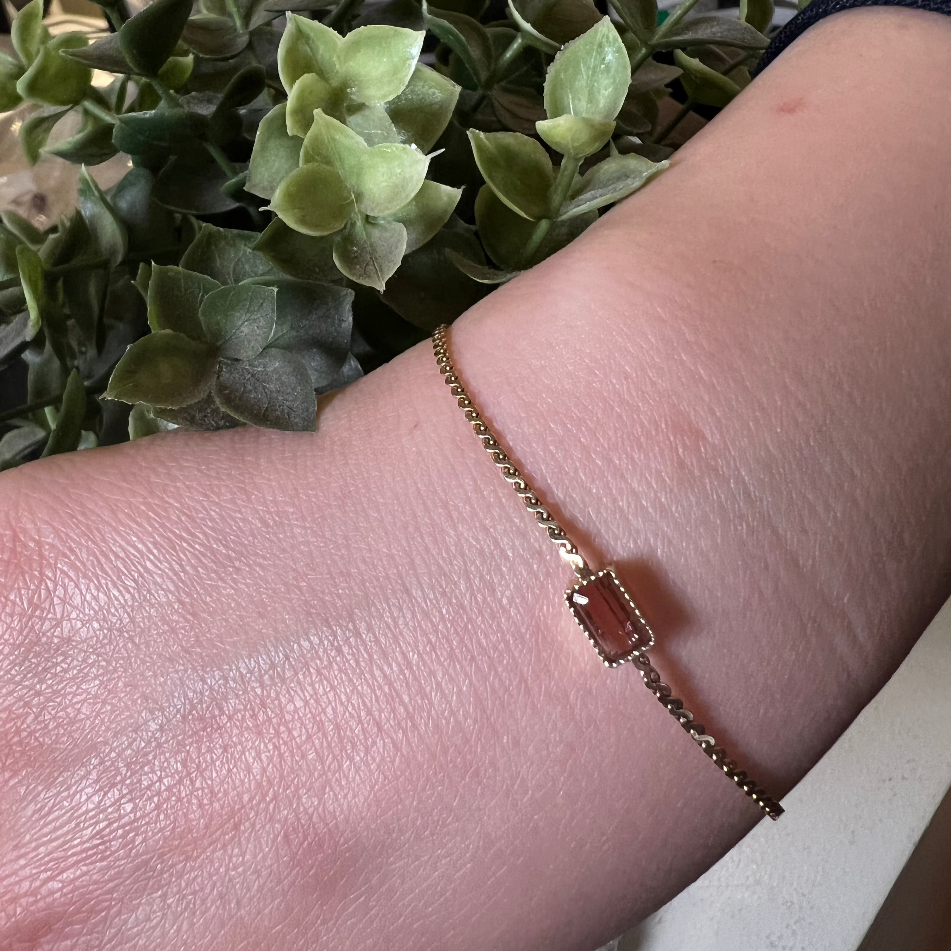 Birthstone Bezel 14k Gold Bracelet