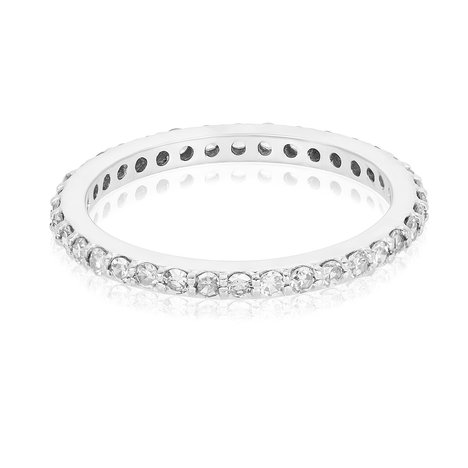 Natural Diamond Eternity White Gold Band 14k