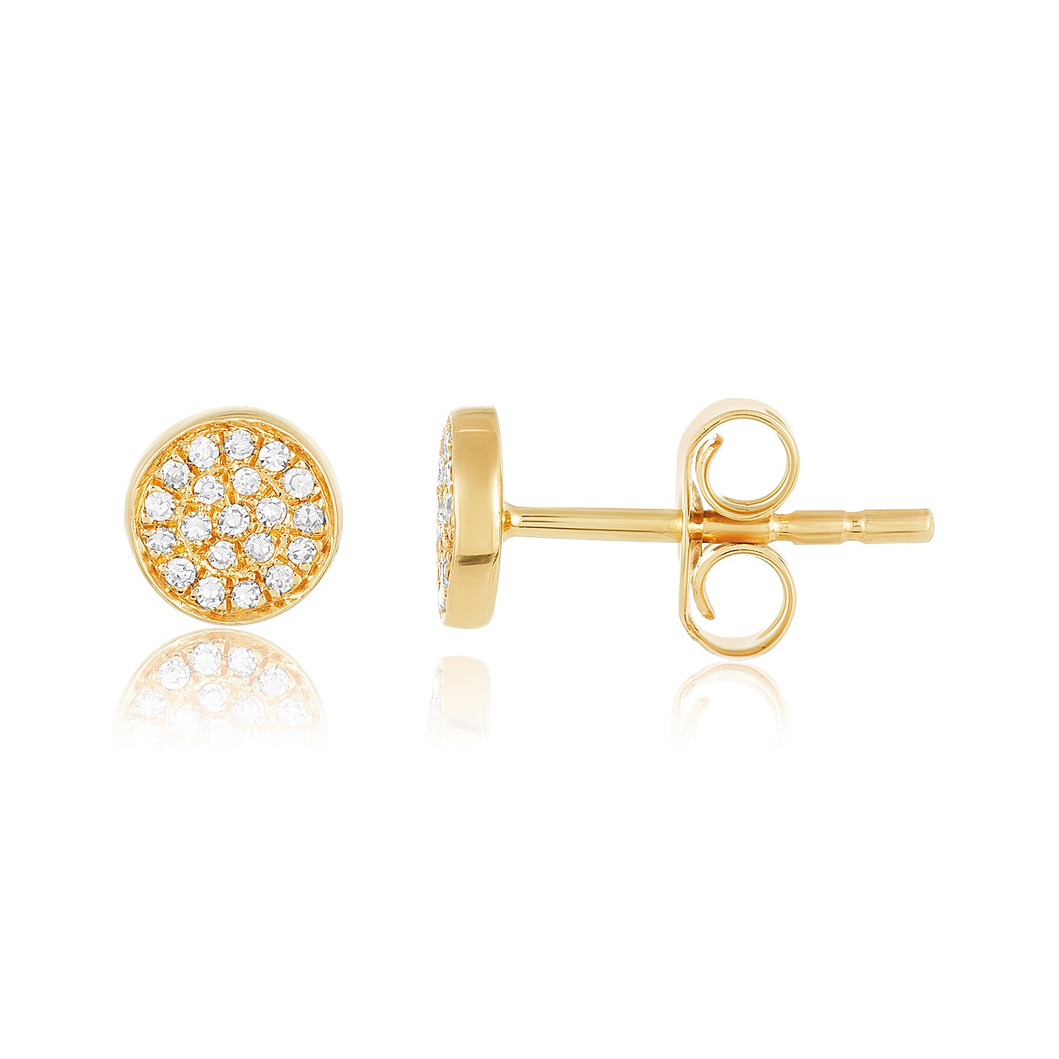 Mini Diamond Round Disc Post Studs