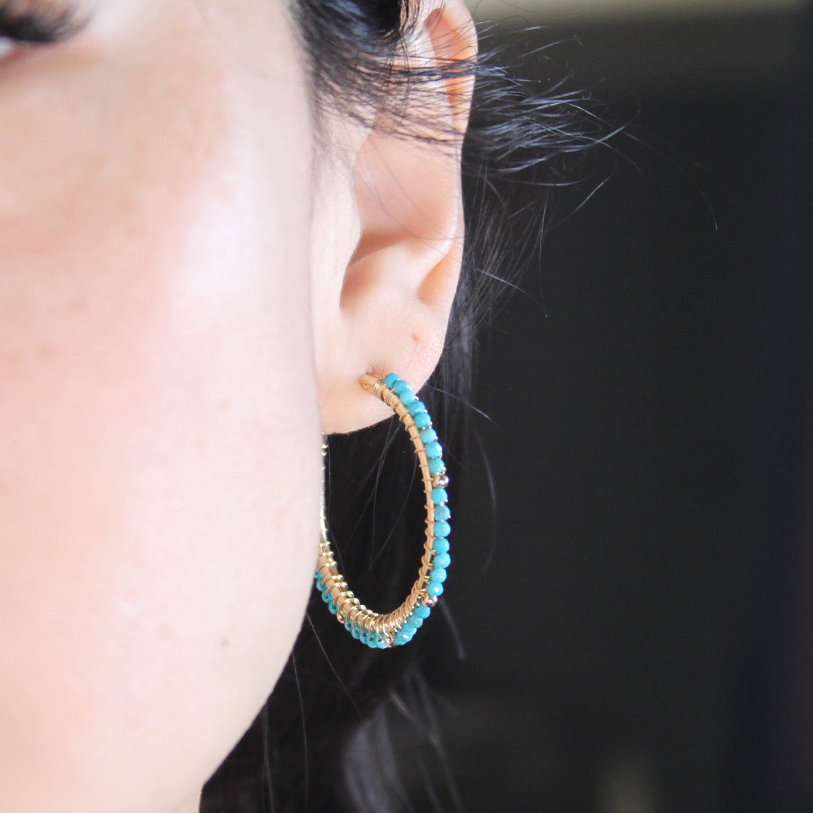 Beaded Hoops