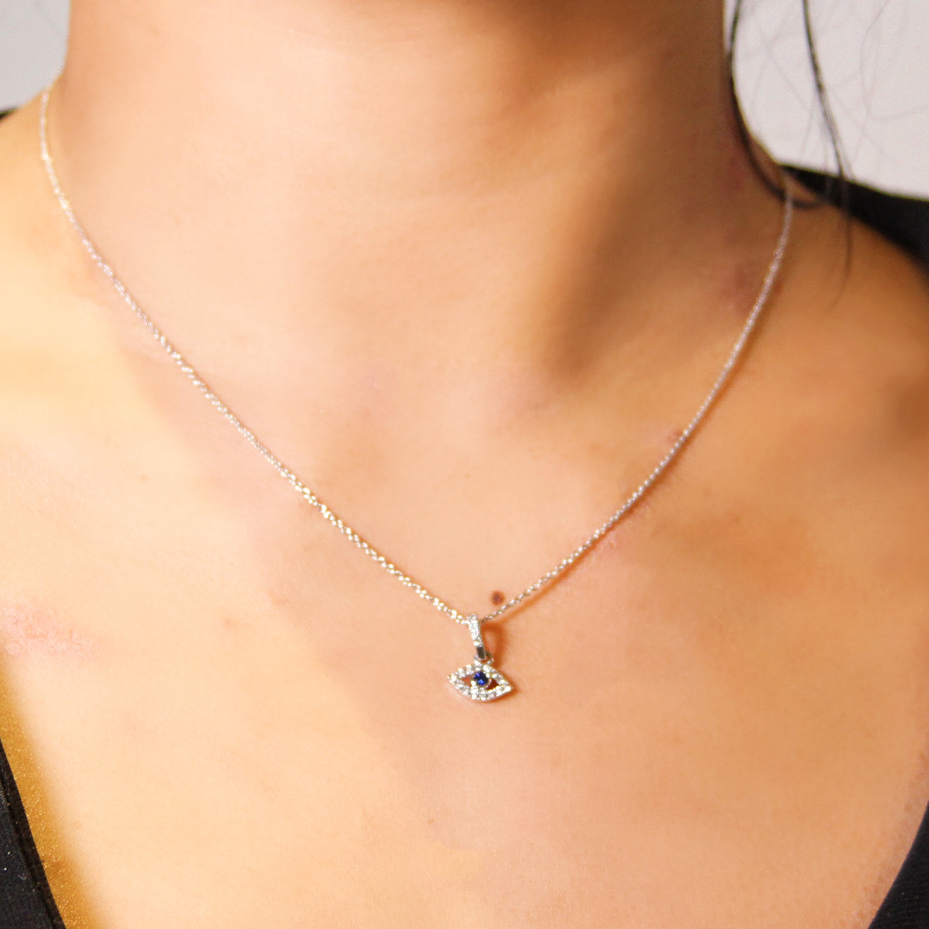 Evil Eye Pendant Necklace In 14K