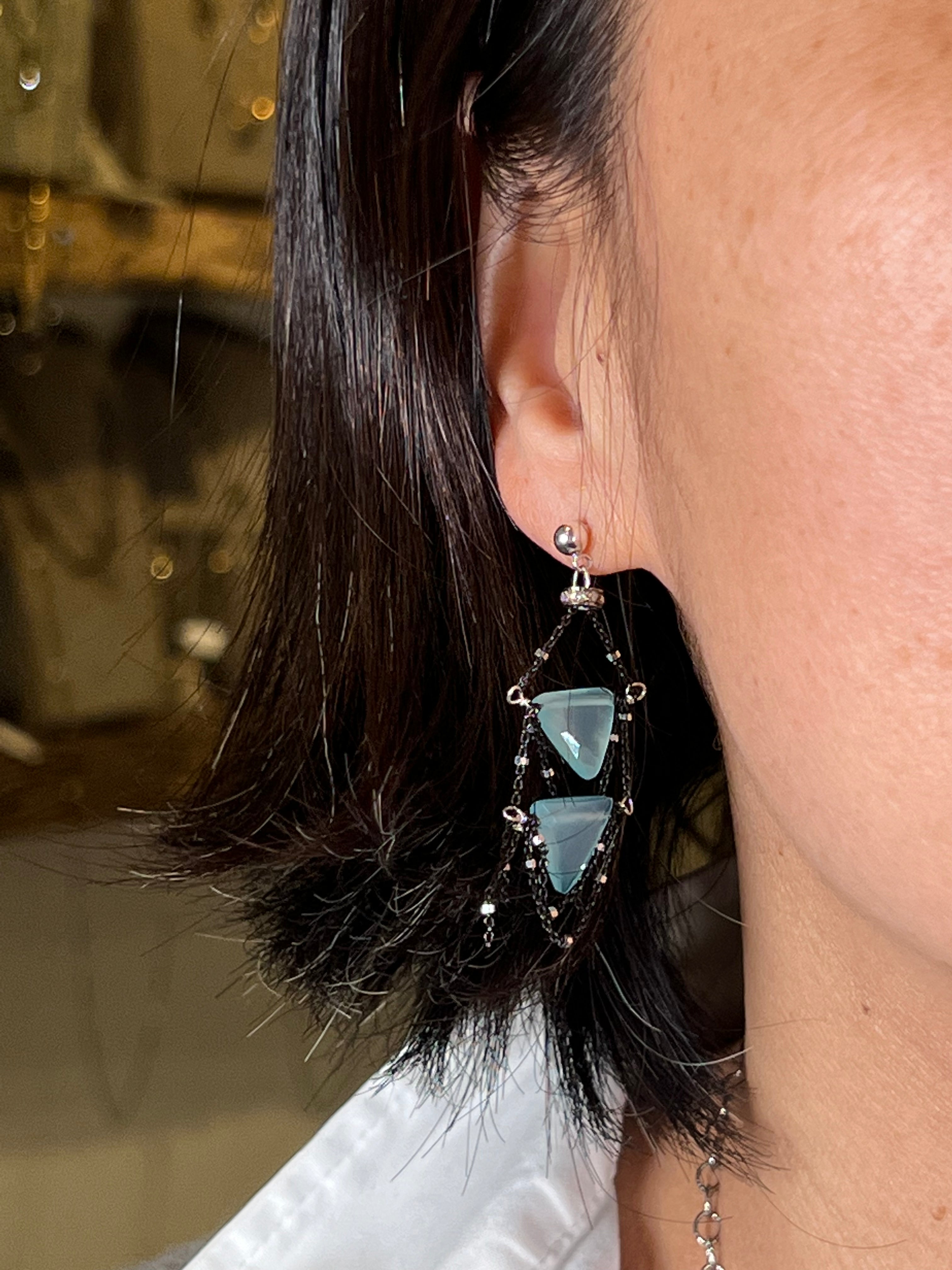 Layla Triangle Chandelier Earrings