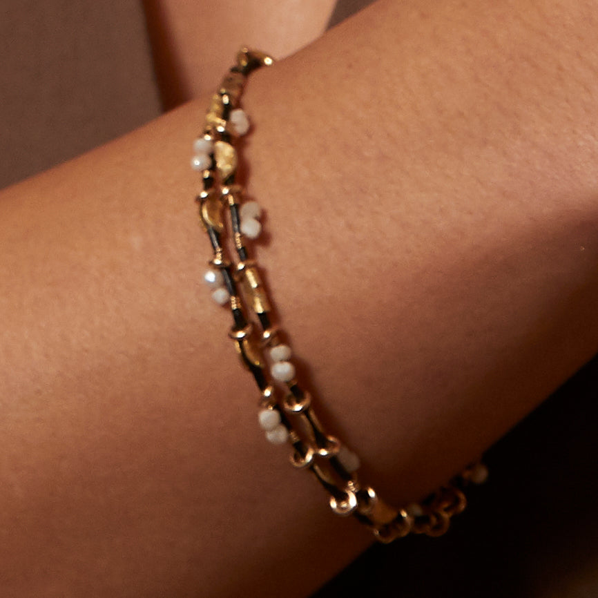 Leather Pearl Bracelet