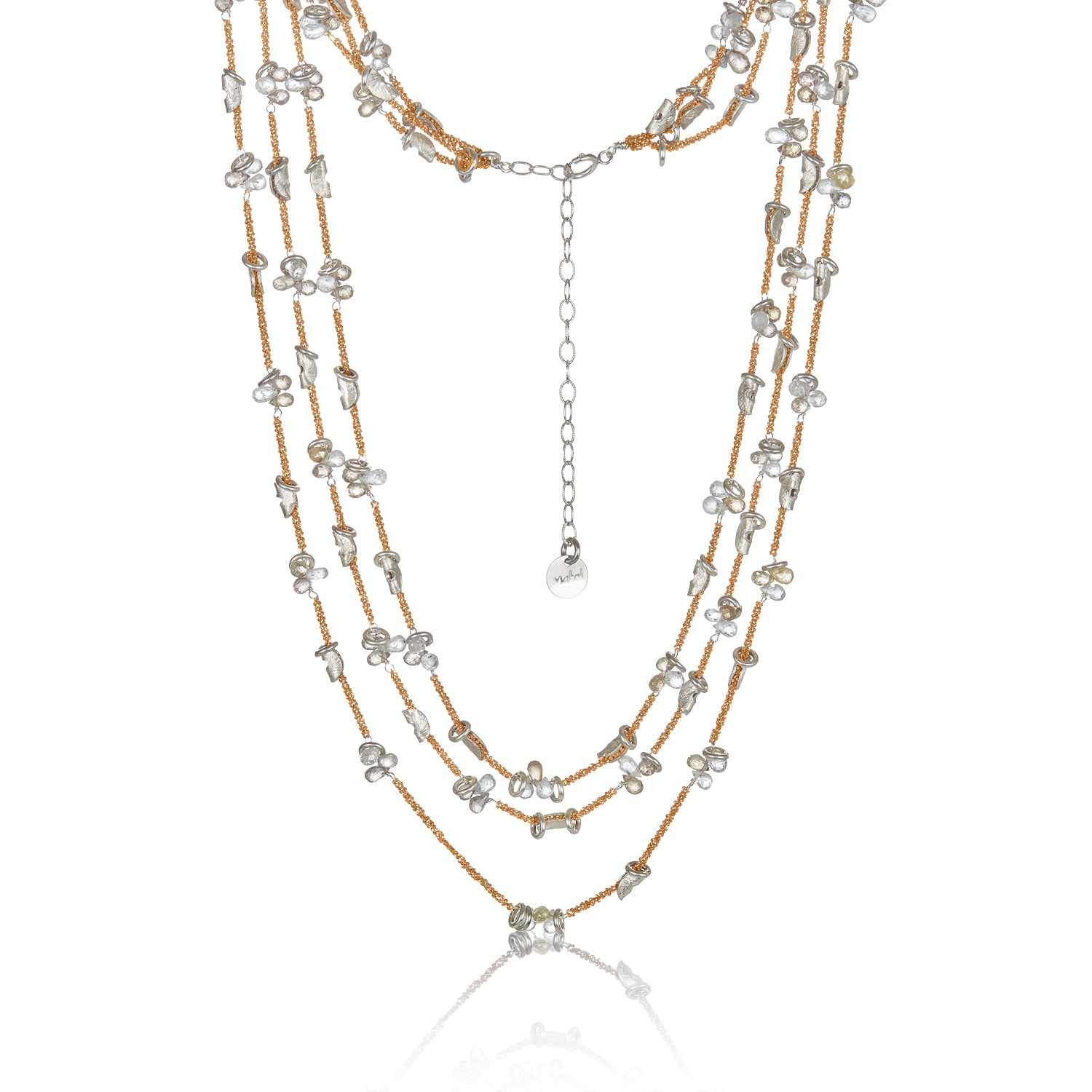 Half Moon Multi-Strand Petal Necklace