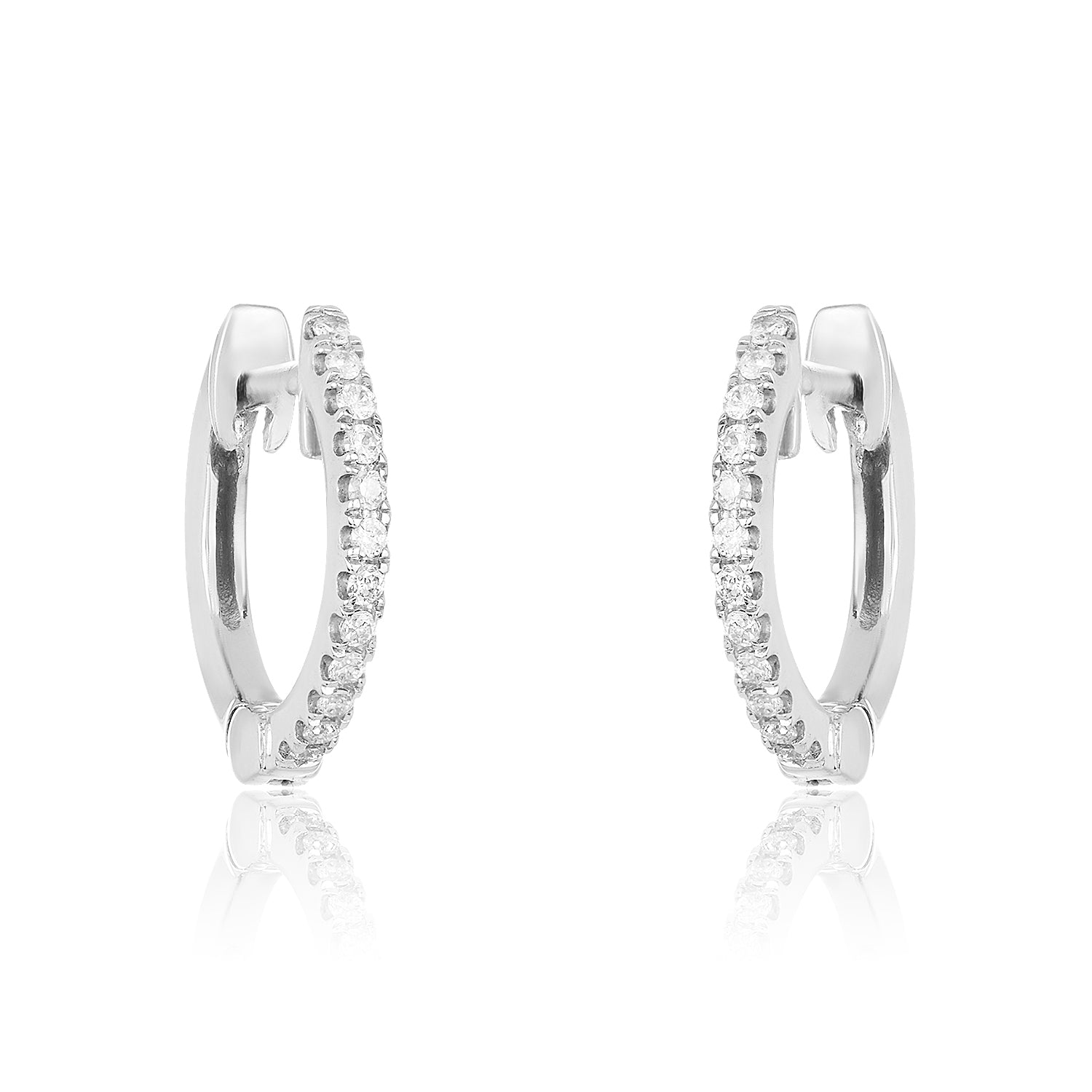 Diamond Huggers In Yellow Or White Gold-15mm or 20mm
