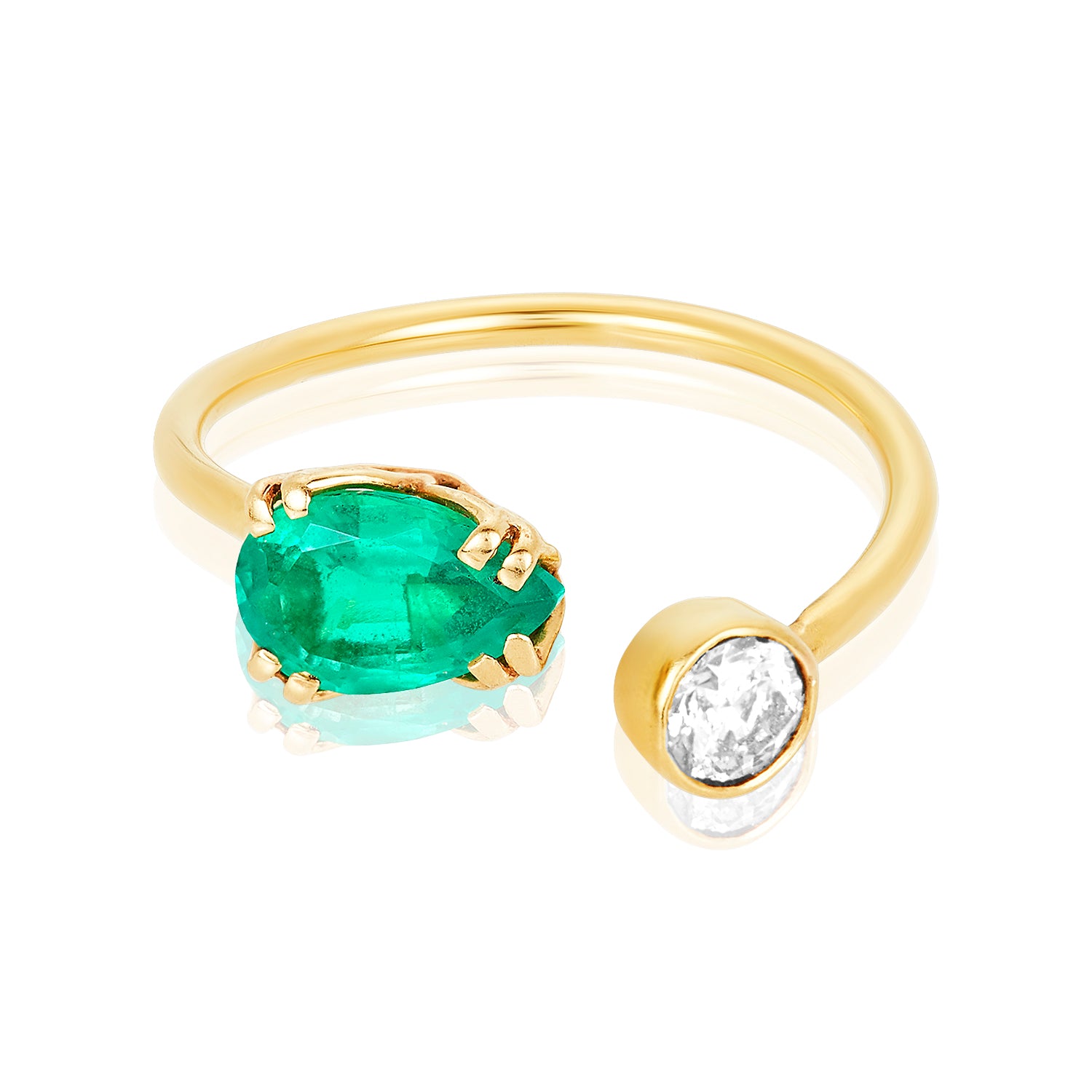 Emerald Bypass Ring