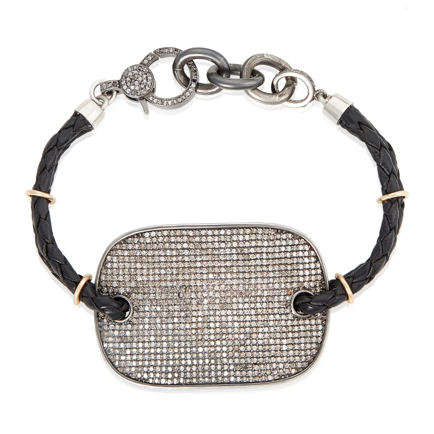 Diamond Shield Leather Bracelet