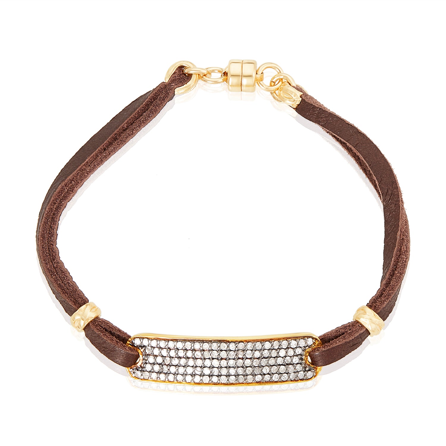 Diamond Shield Leather Bracelet II