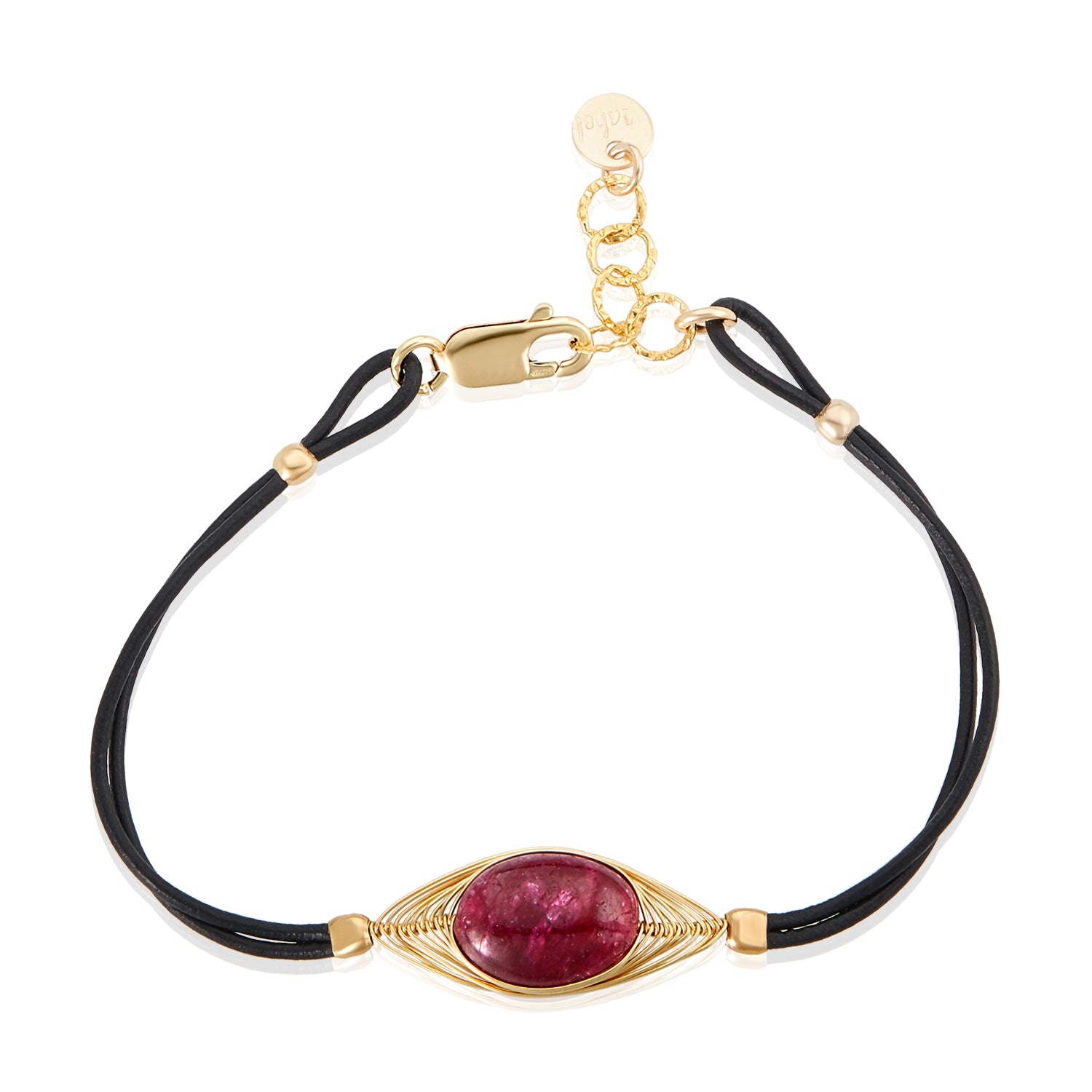 Golden Eye Ruby Leather Bracelet
