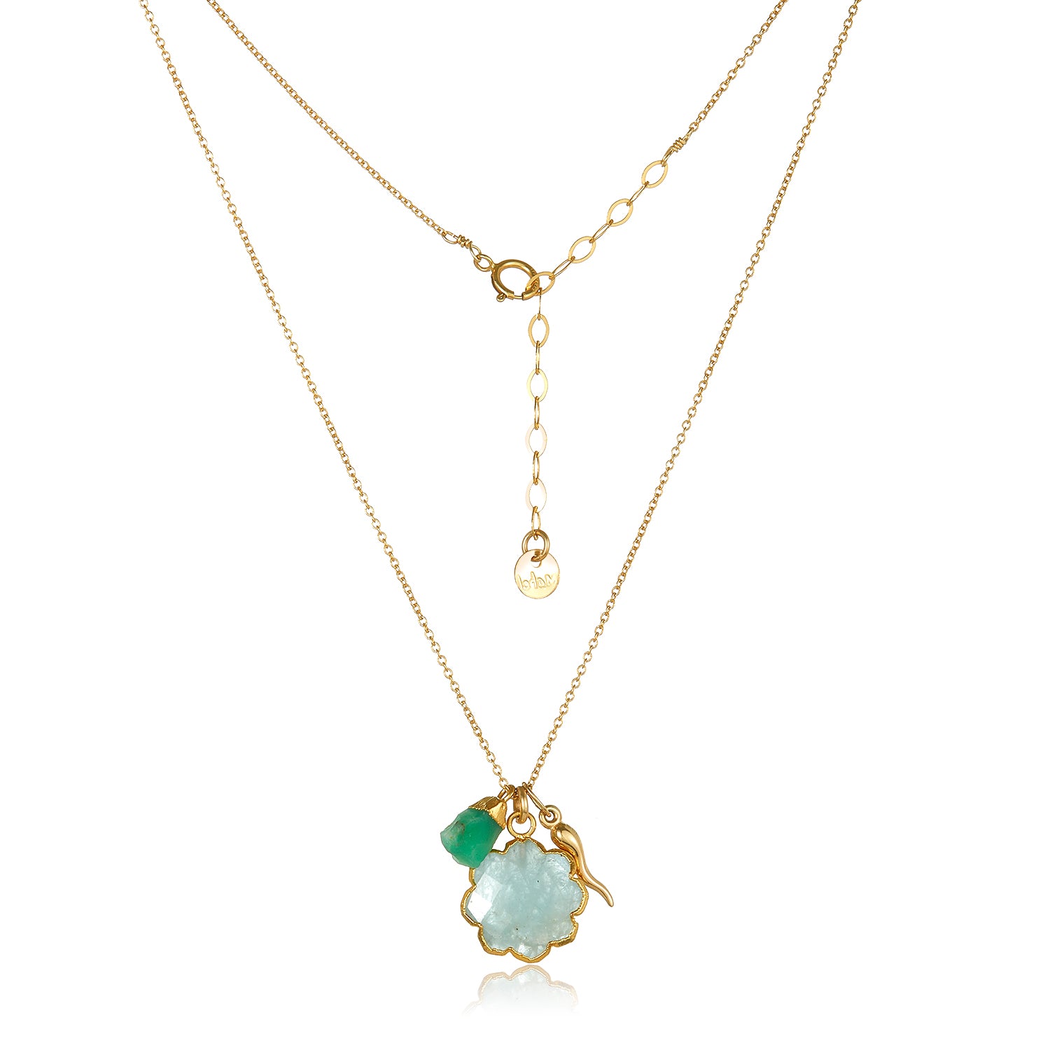 Three Is A Charm Necklace - Aqua