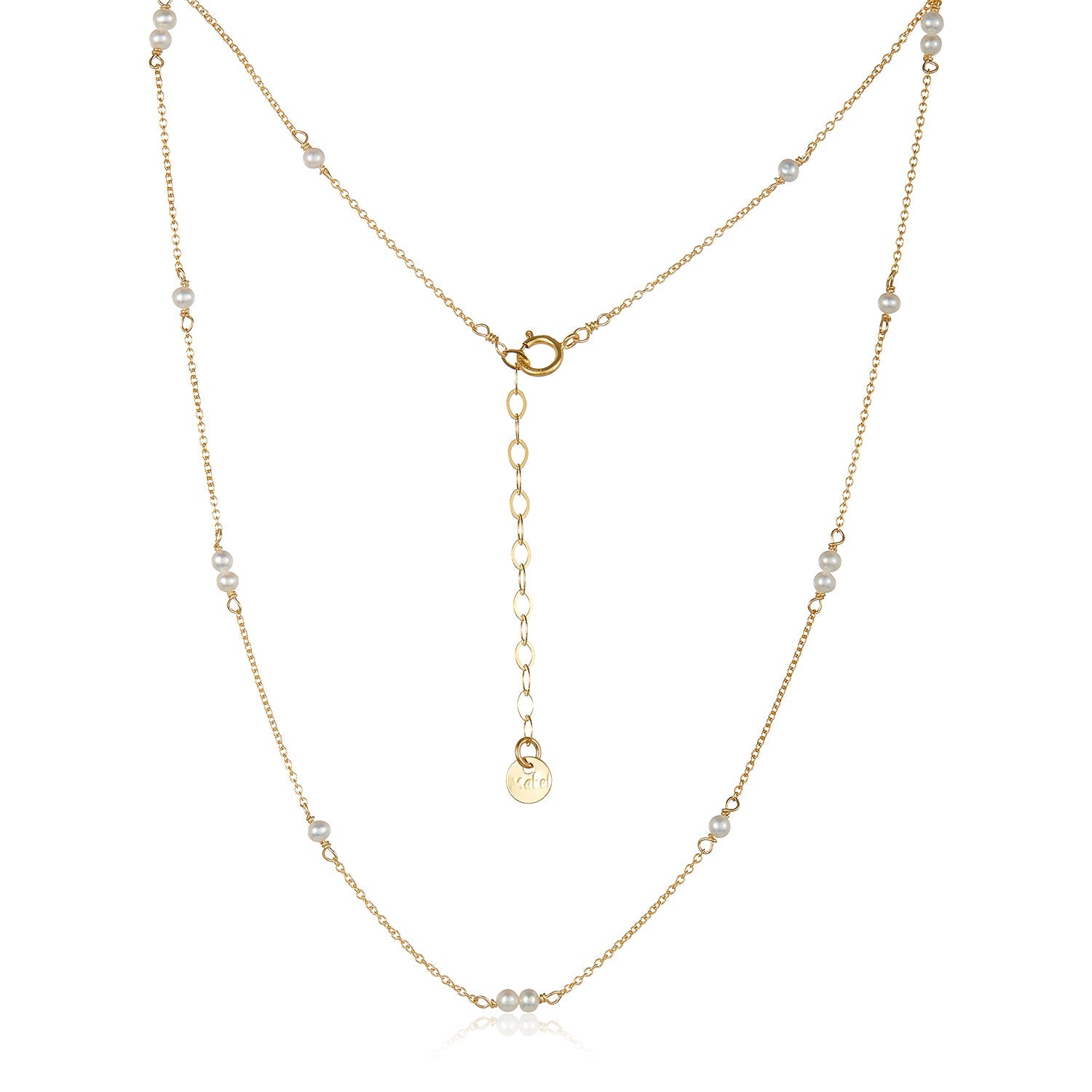 Section Pearl Necklace In 14K