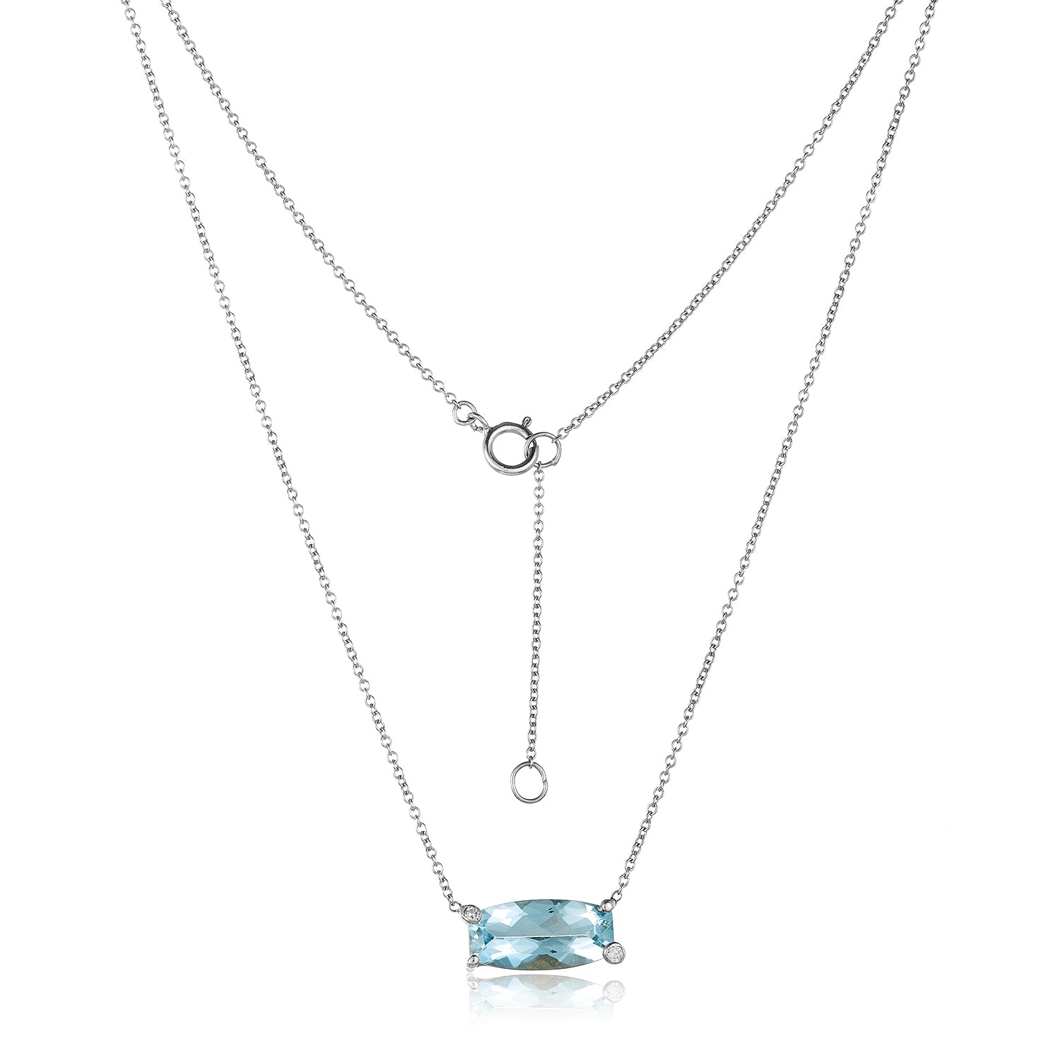 Aquamarine White Gold Necklace