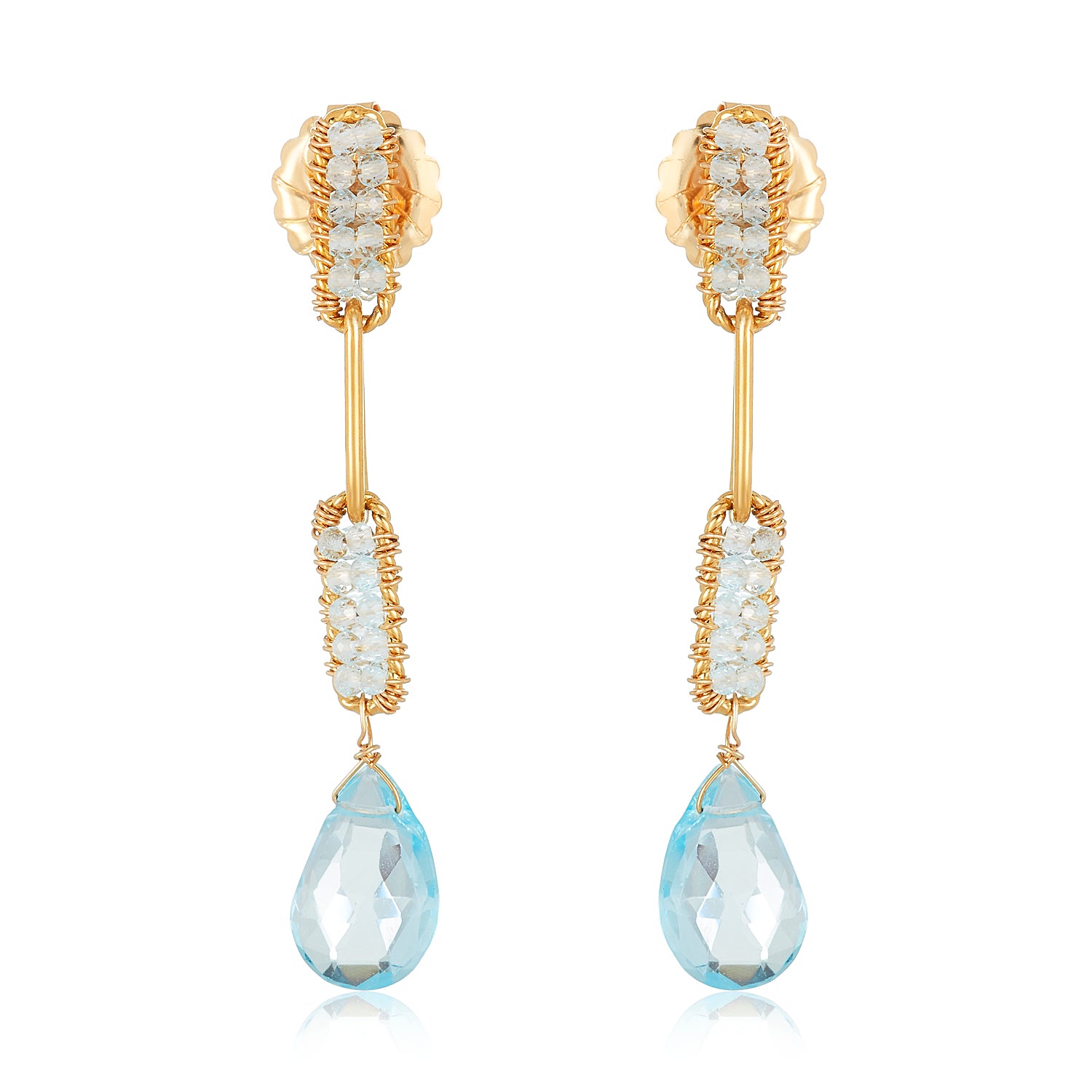 Polina Aqua Earrings-Long