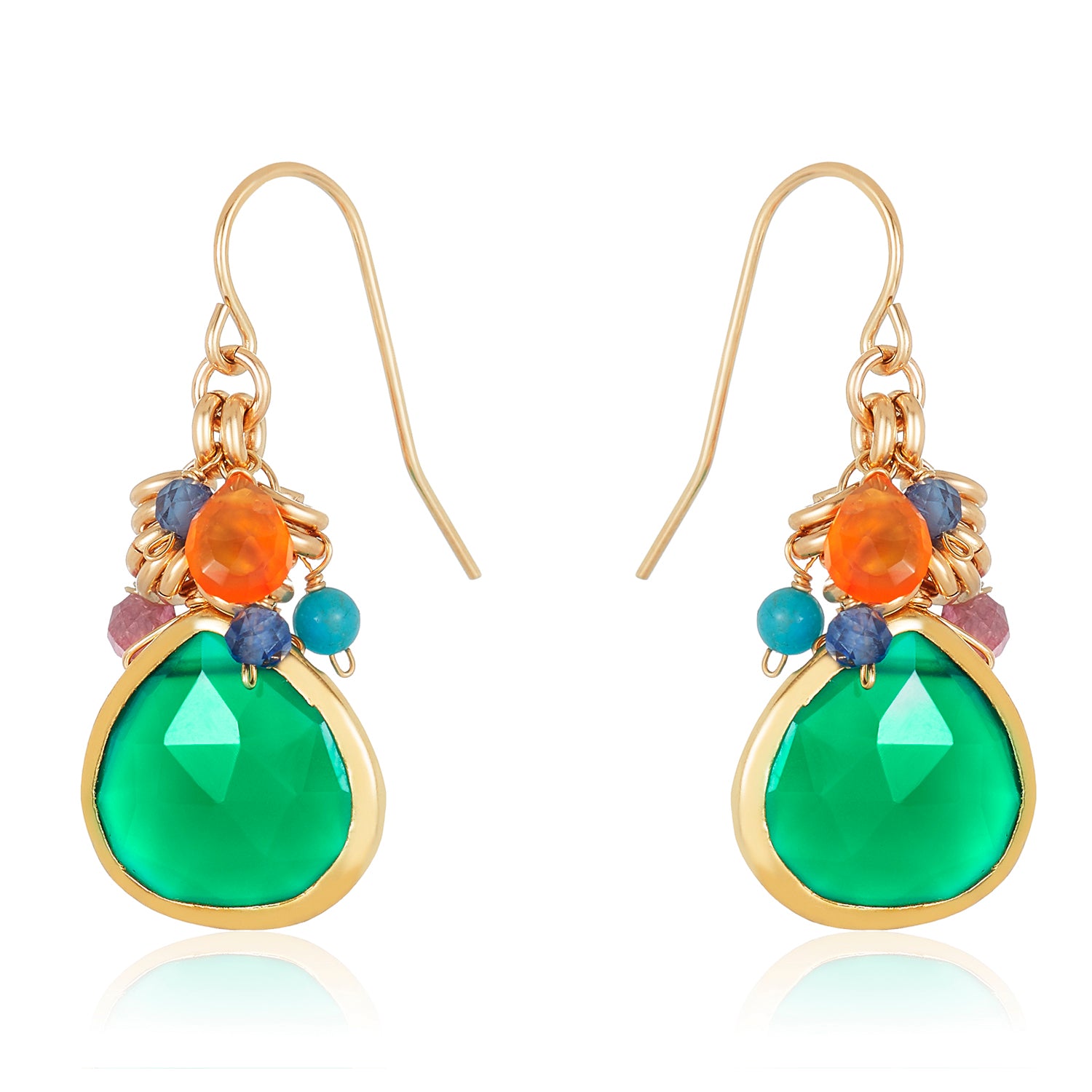 Lina Green Onyx Earrings