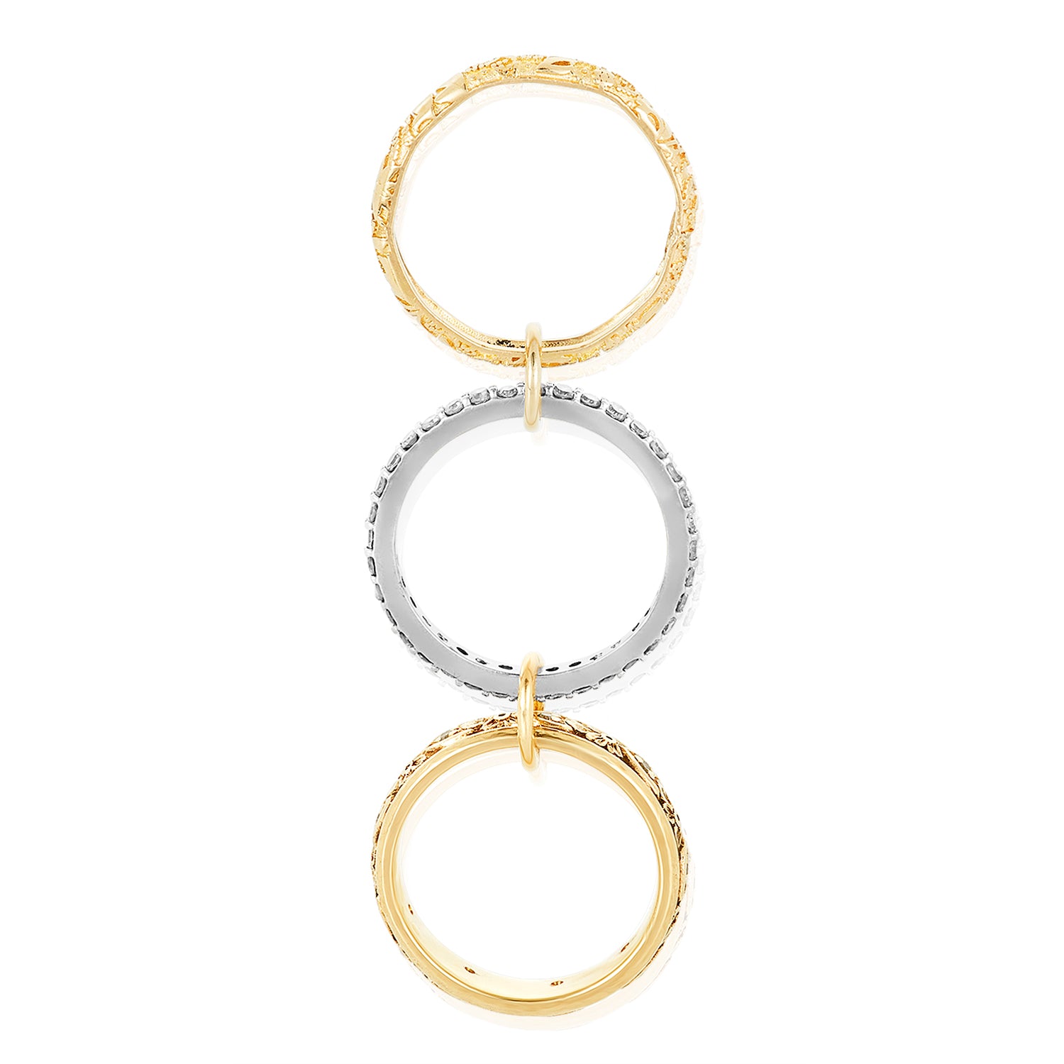 Trio Gold Three-Link Diamond Ring