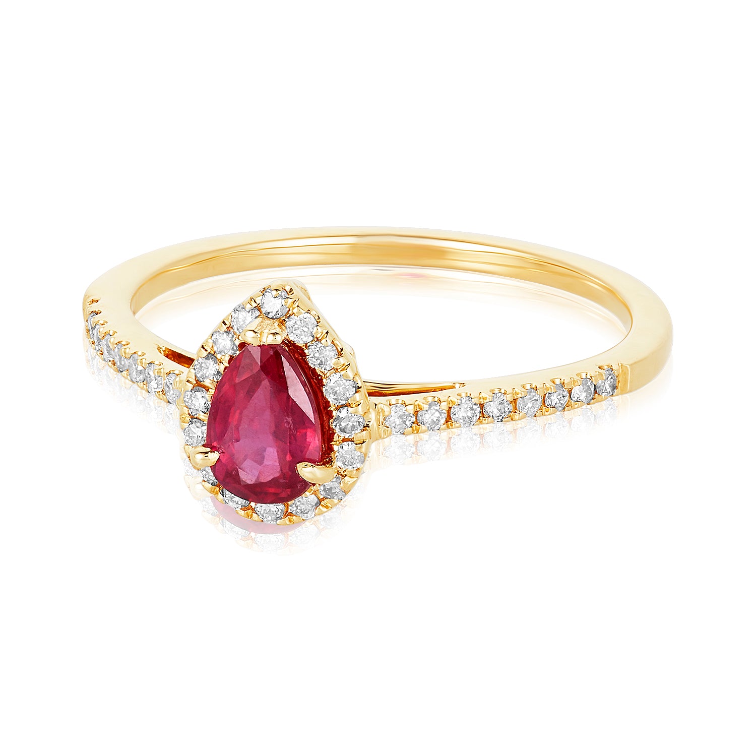 Ruby Pave Lab-grown Diamond Halo Ring