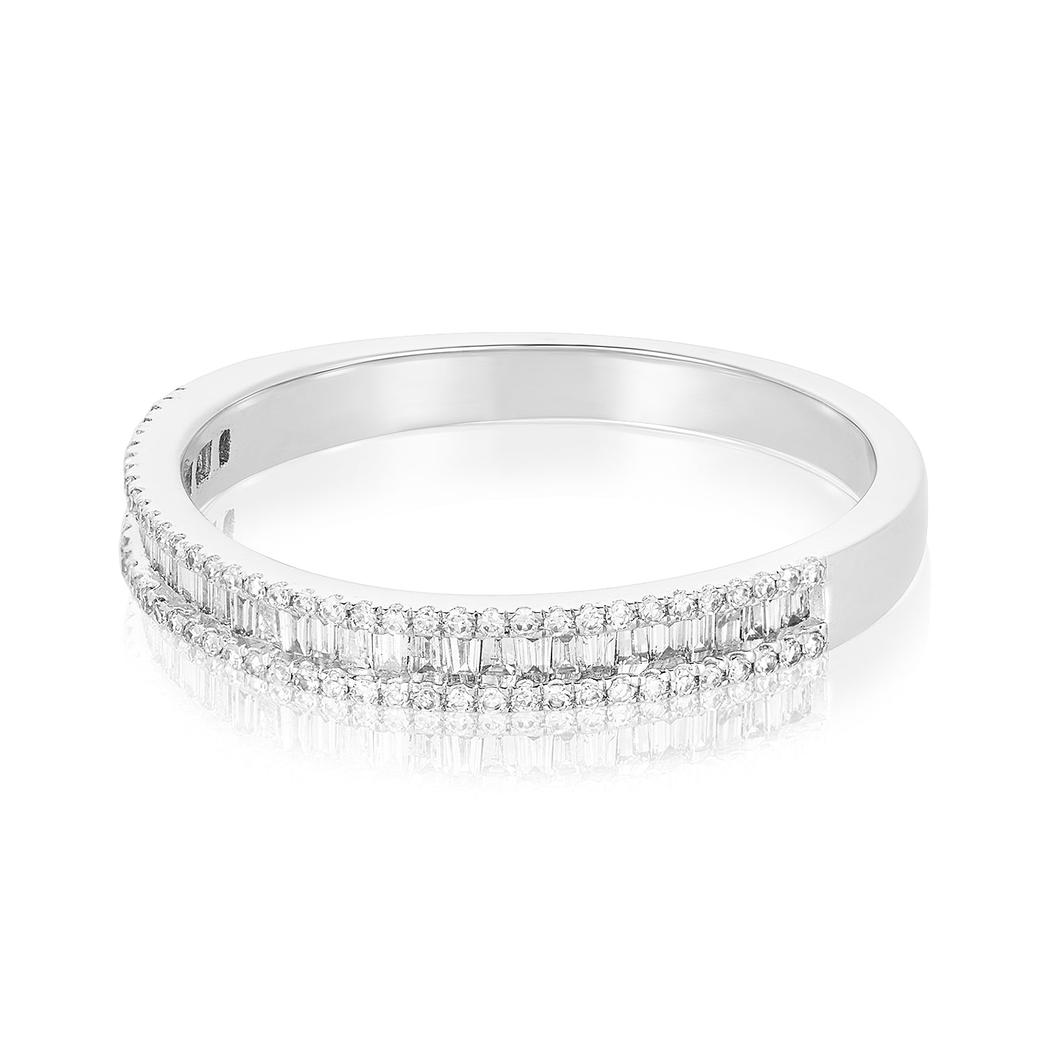 Baguette Lab Diamond Eternity White Gold Ring 14k