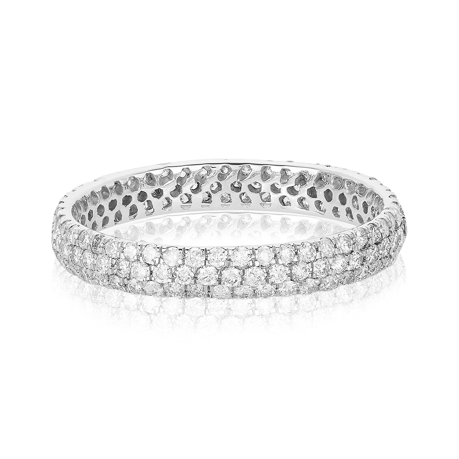 Eternity Pave Lab Diamond Ring 14k White Gold