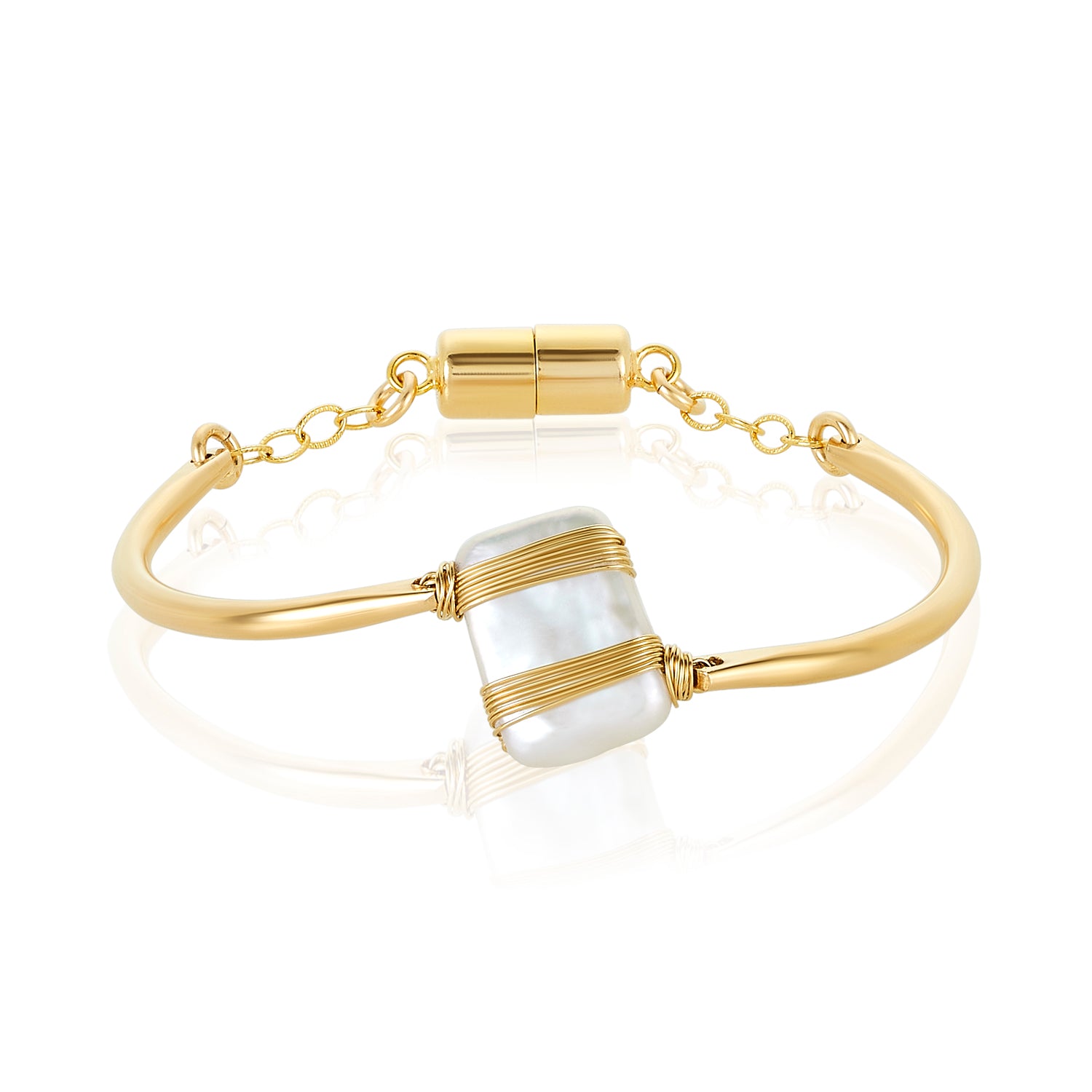 Double Wired Pearl Bangle