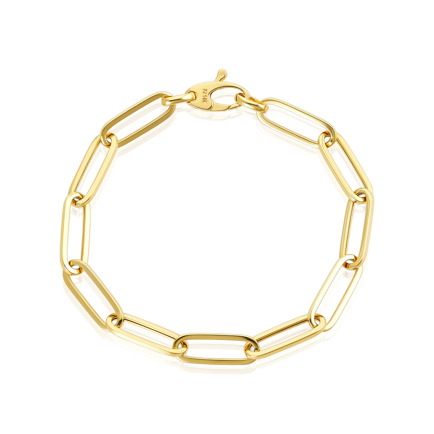 Paperclip Gold Bracelet in 14k