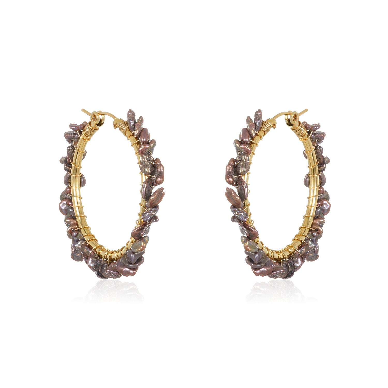 Pearls Hoops