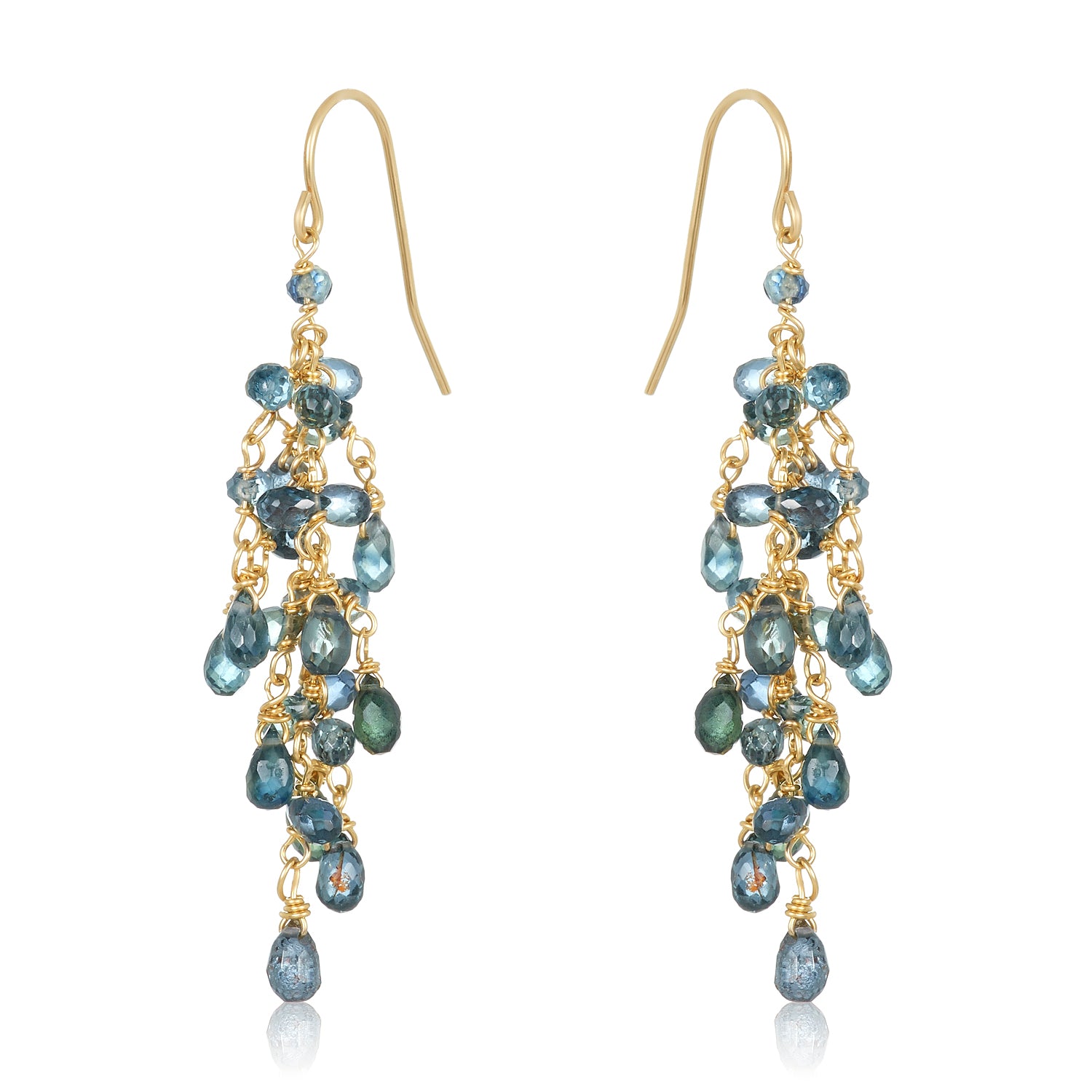 Fanny Green Sapphires Clusters Earrings
