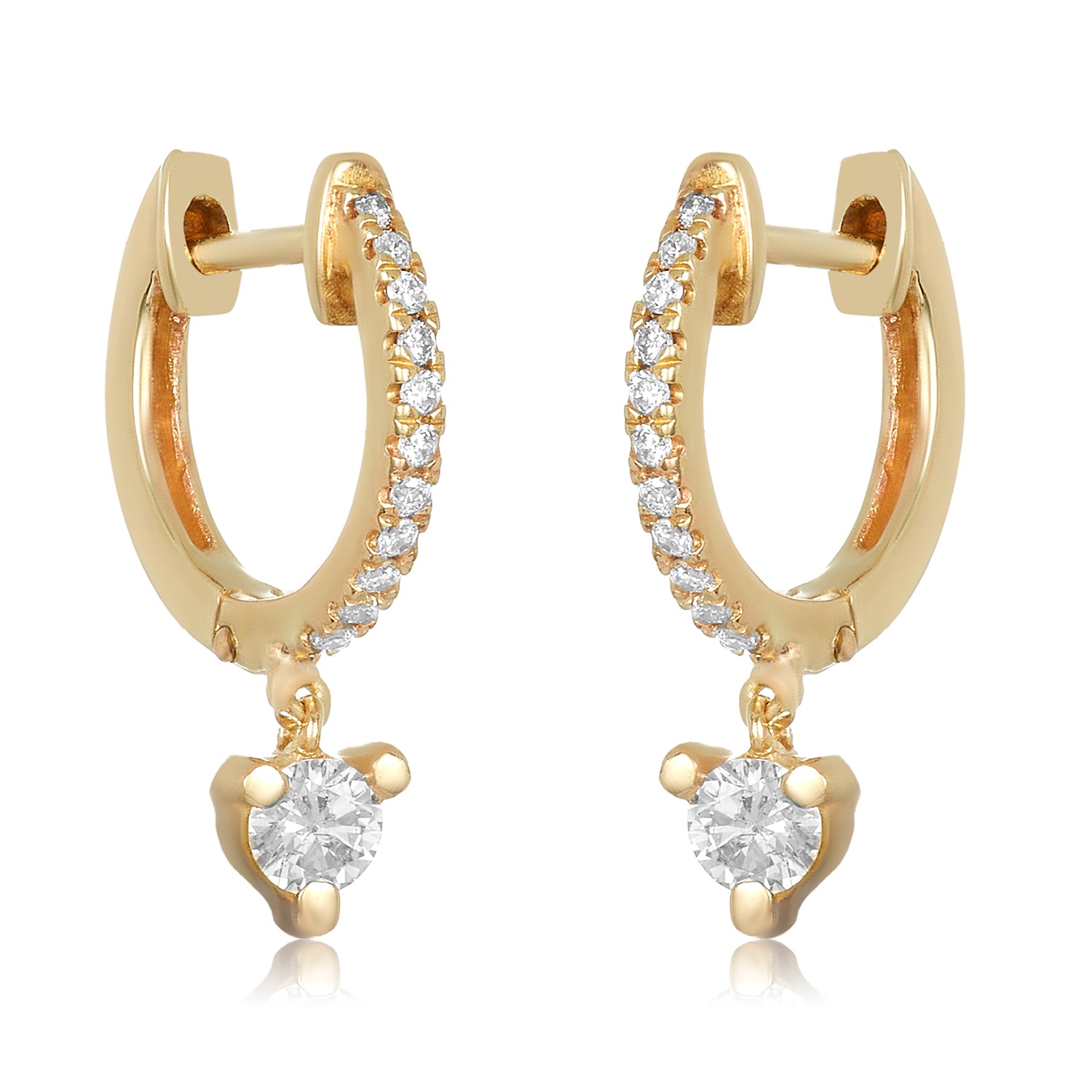 Little Darling Huggies Diamond Drop Earrings