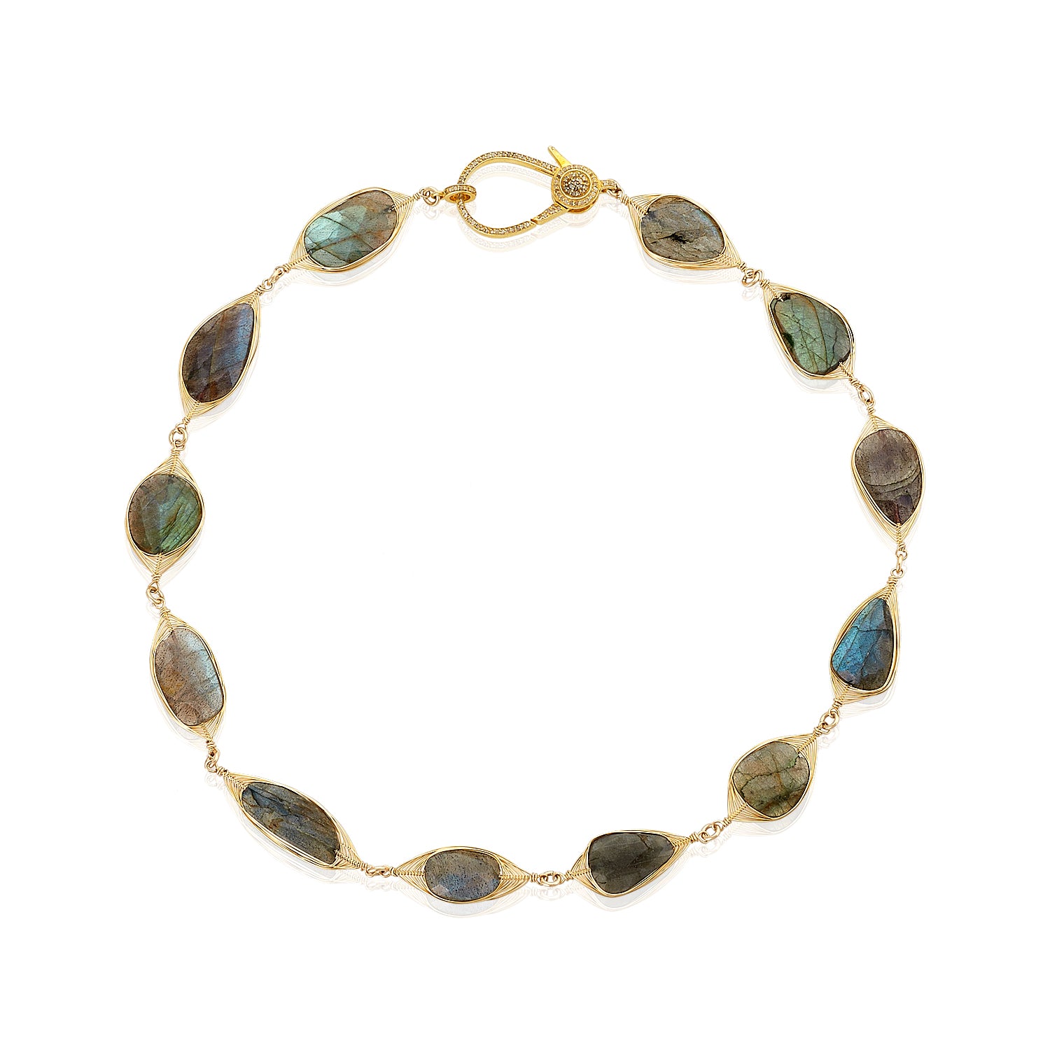 Lily Gem Wired Gold Necklace