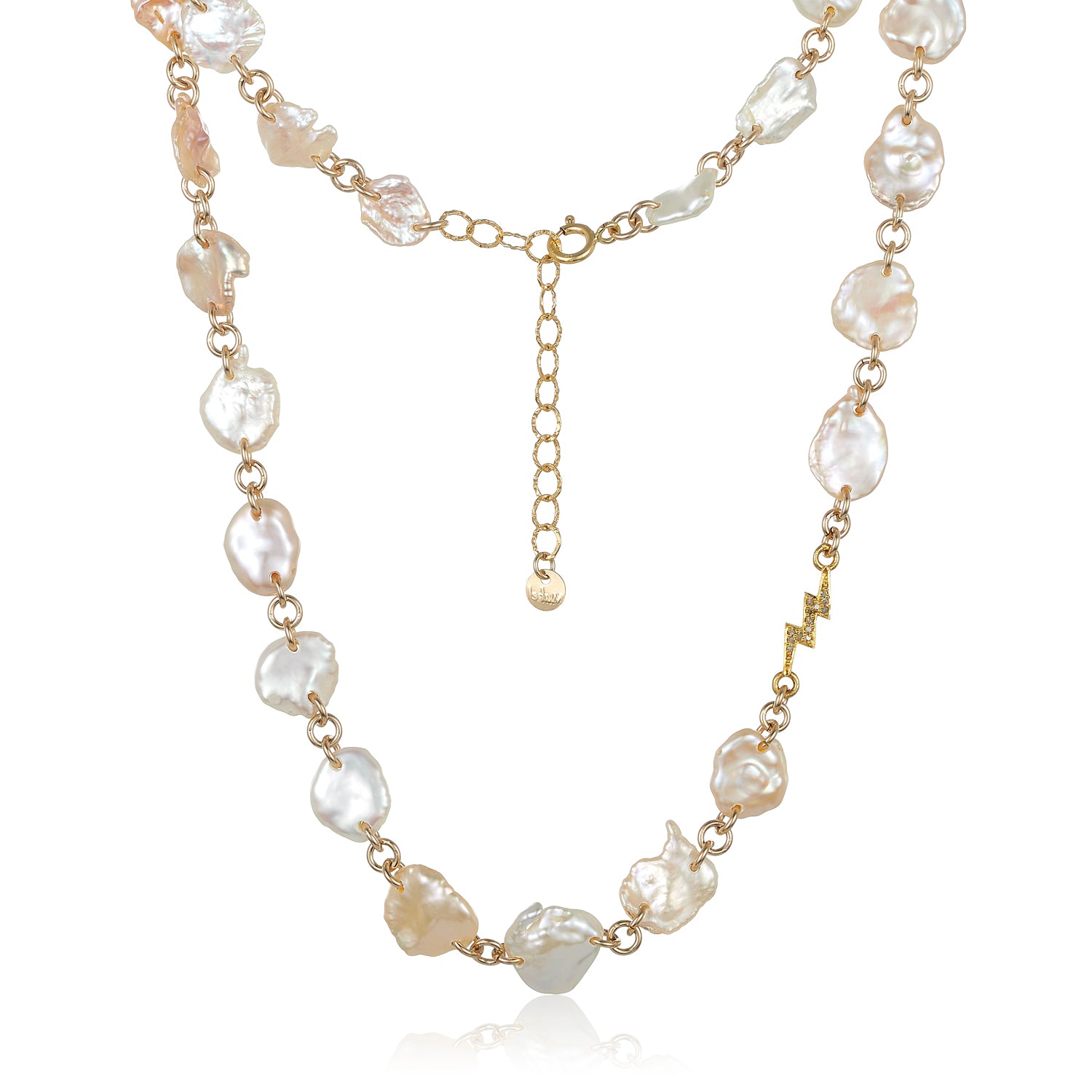 Keshi Pearls Necklace in White & Tahitians with Round Golden South Sea –  Judi McCormick Jewelry