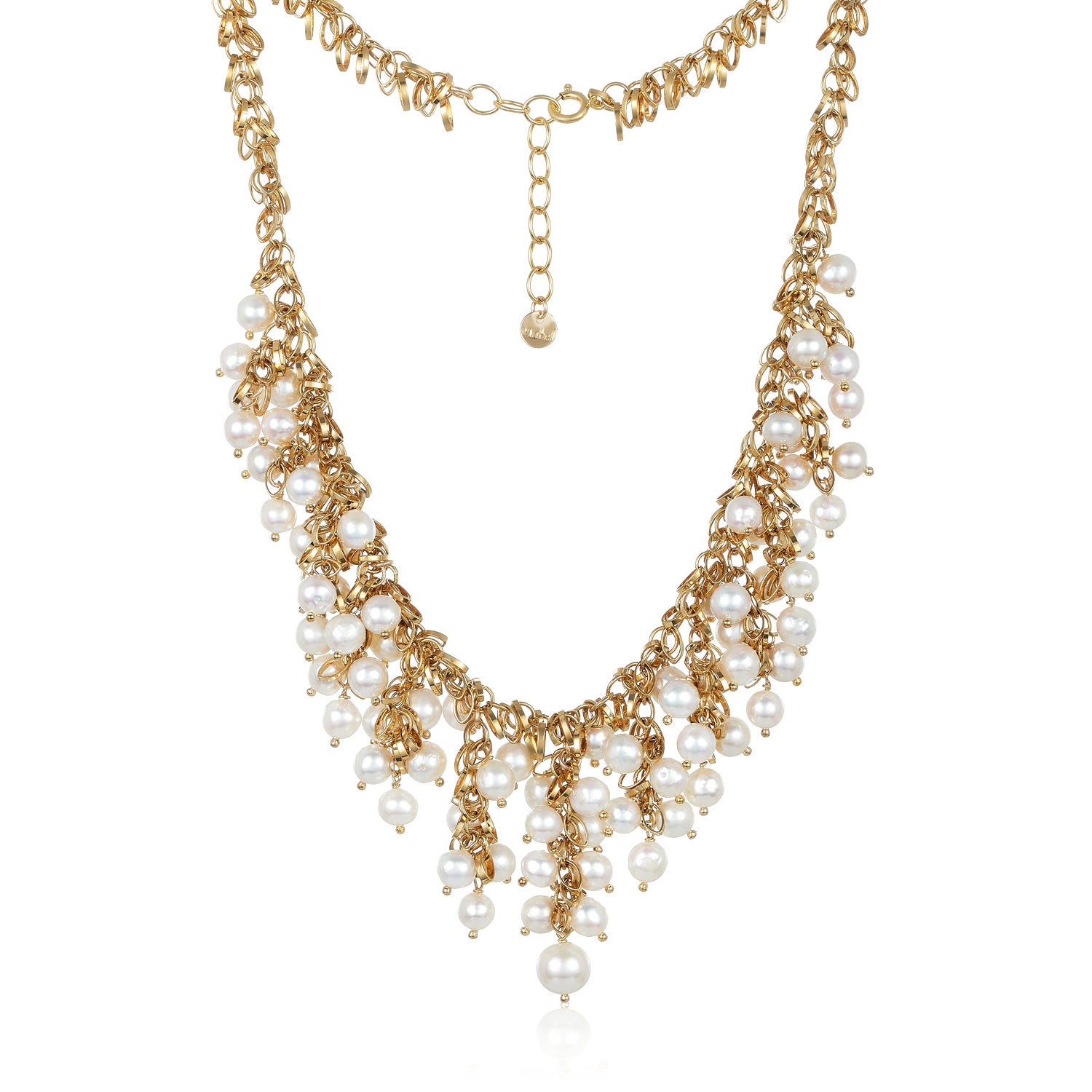 Taylor Pearl Clusters Gold Necklace