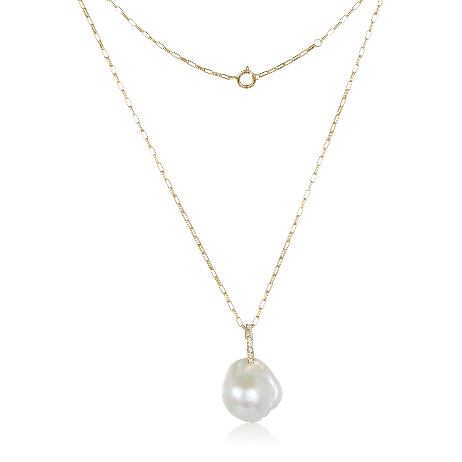 Baroque Diamond Pendant Necklace