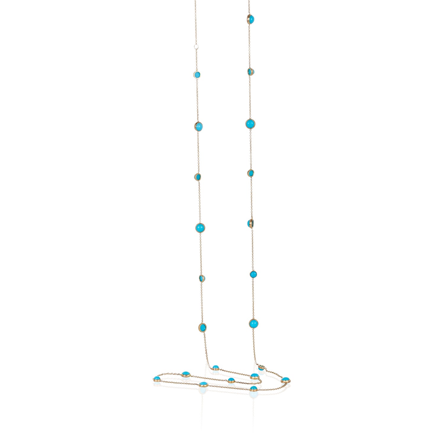 Turquoise Section Necklace in 14k
