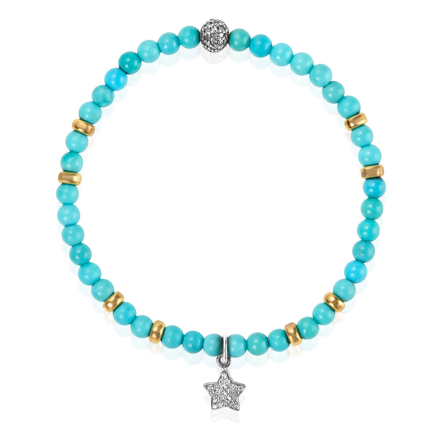 Turquoise Diamond Star Stretchy Bracelet