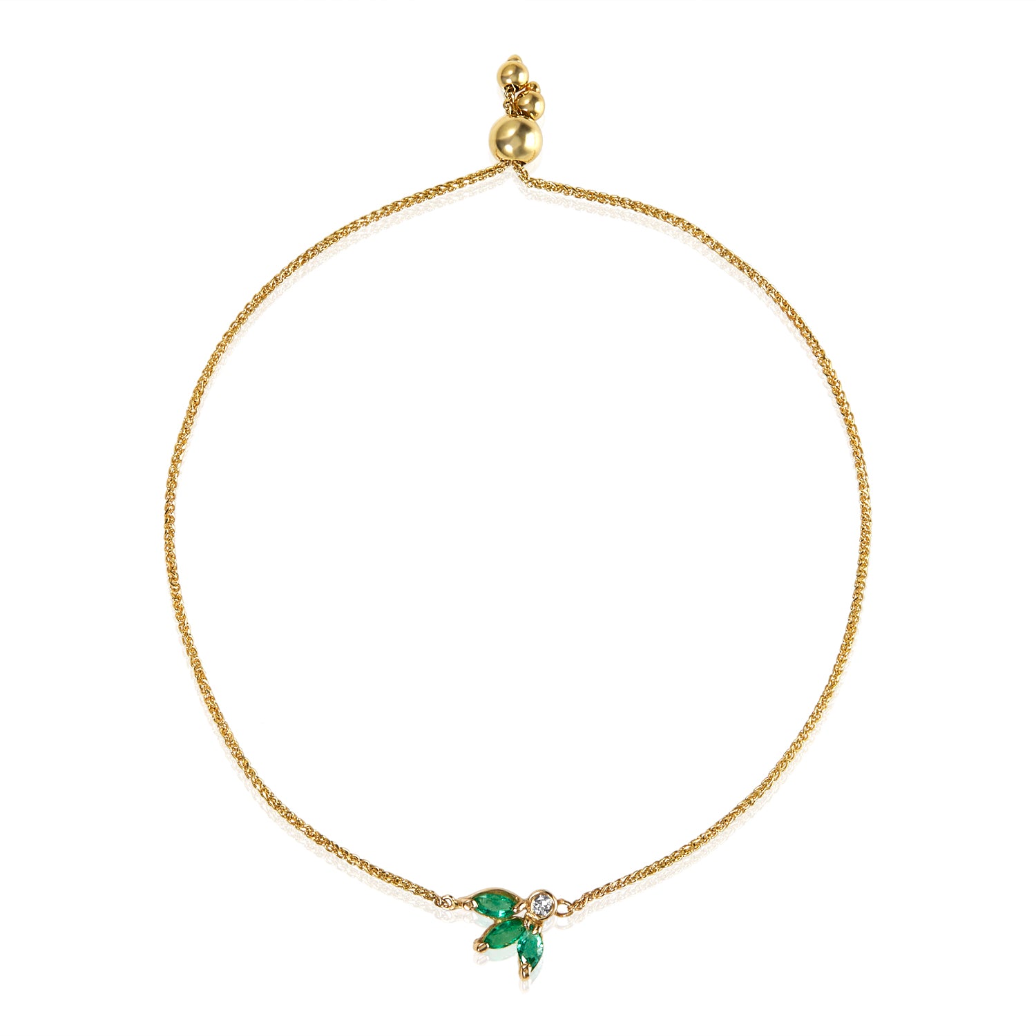 Floral Emerald Diamond Bracelet
