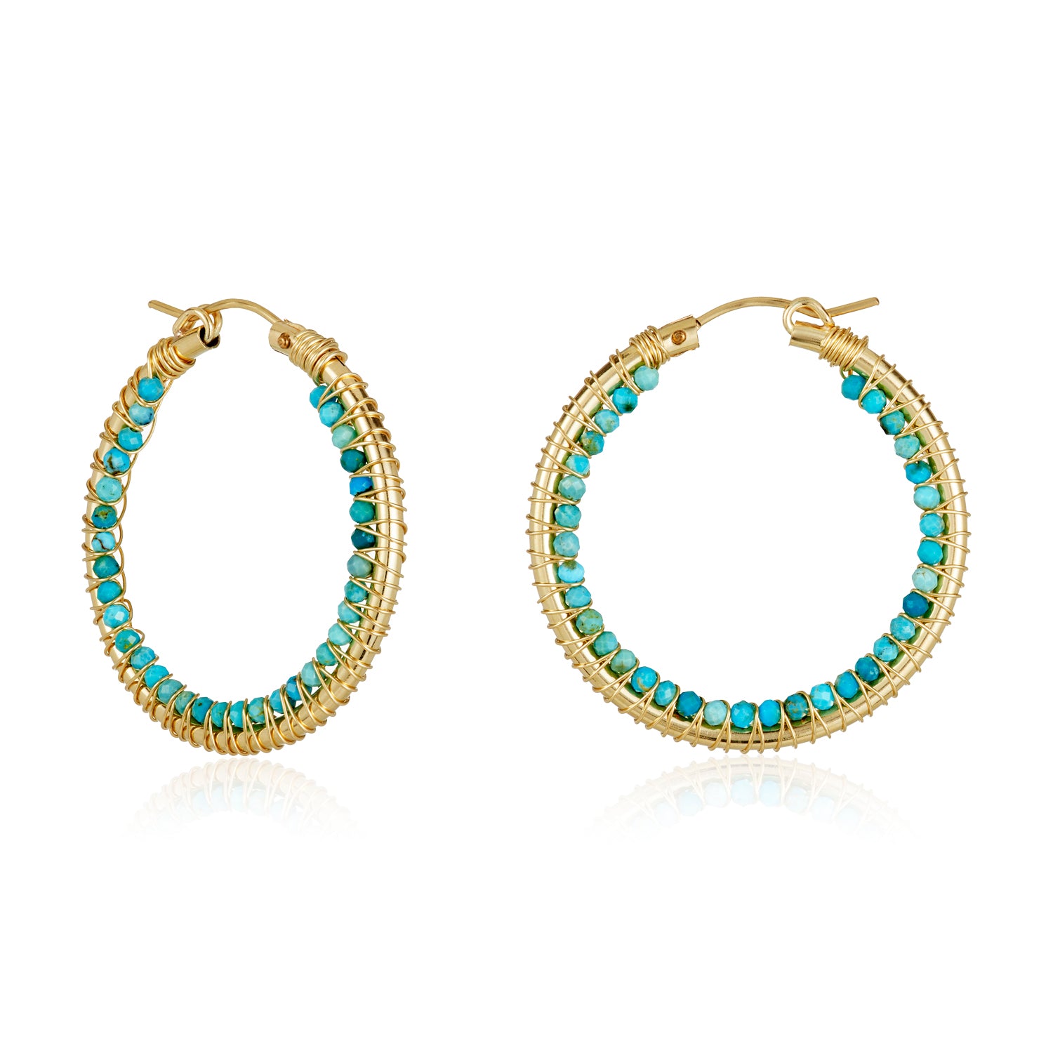 Inner Wrap Gem Hoops Earrings