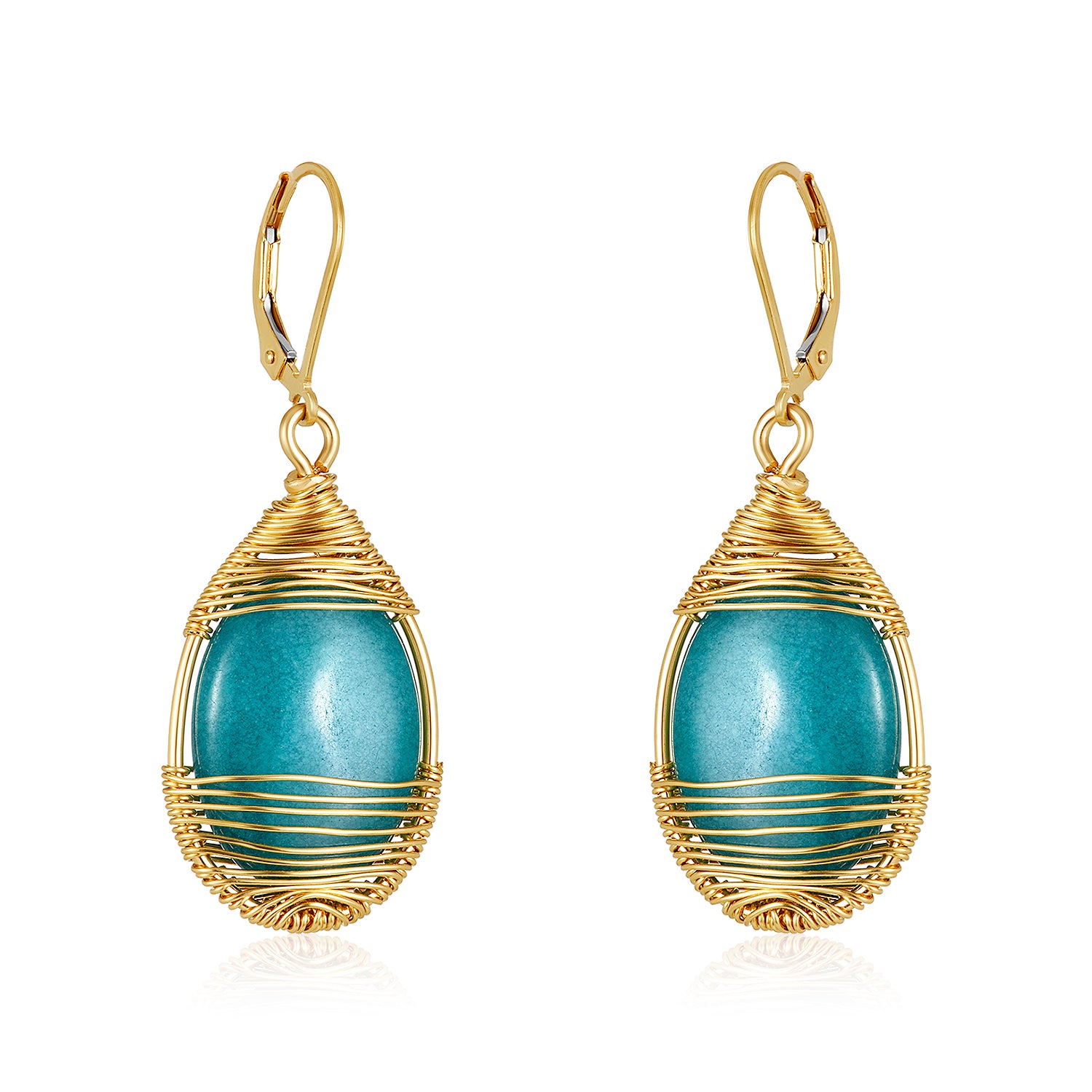 Melissa Gem Wire Wrapped Earrings