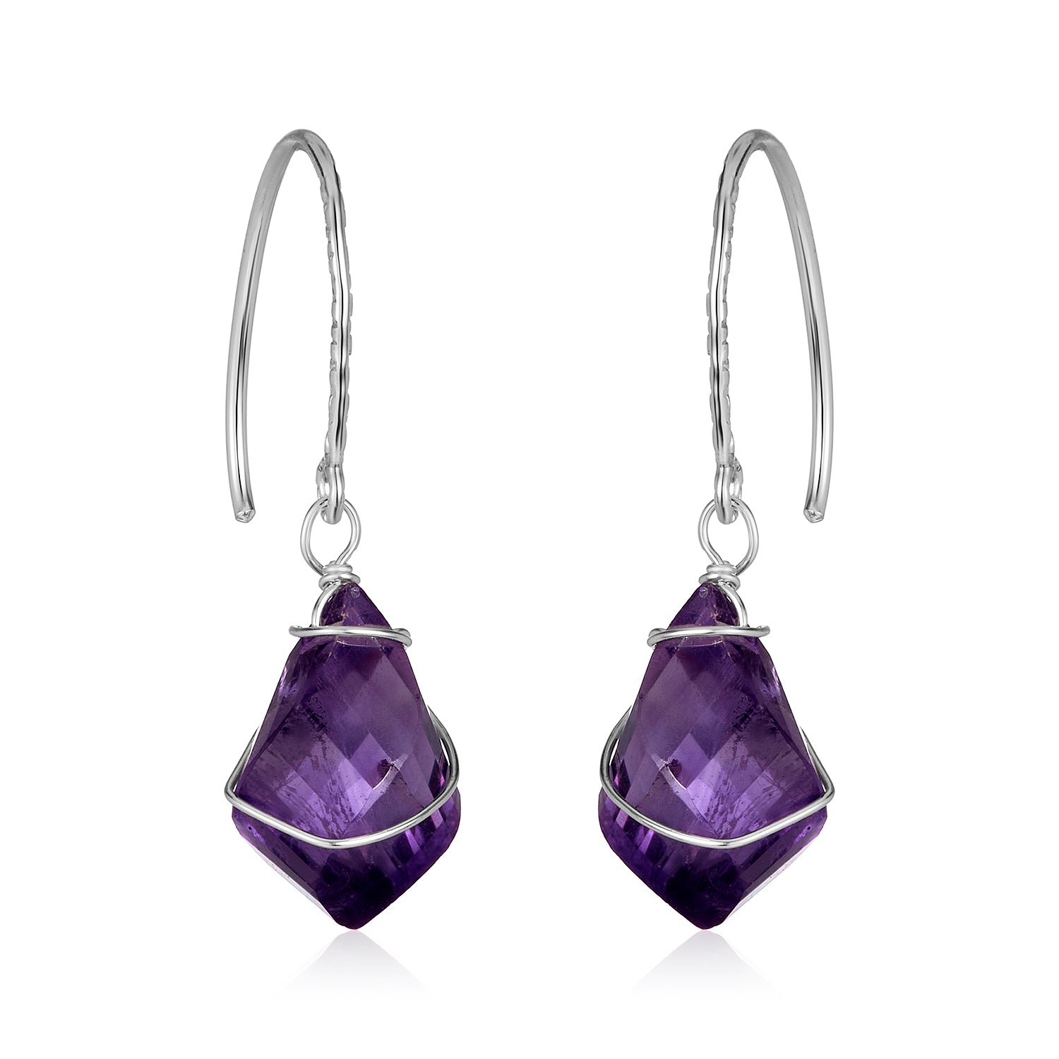 Elsa's Wand Earrings - Purple Amethyst
