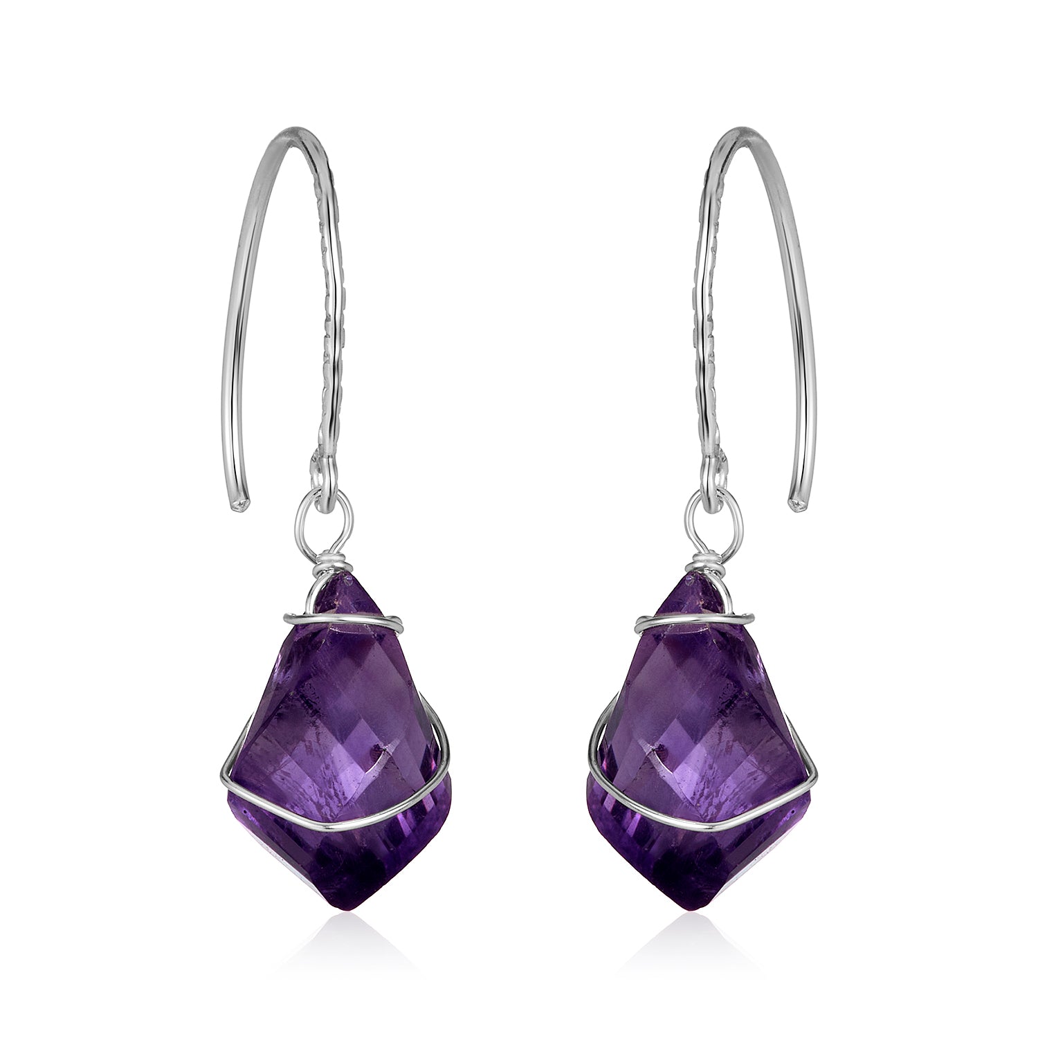 Elsa's Wand Earrings - Purple Amethyst