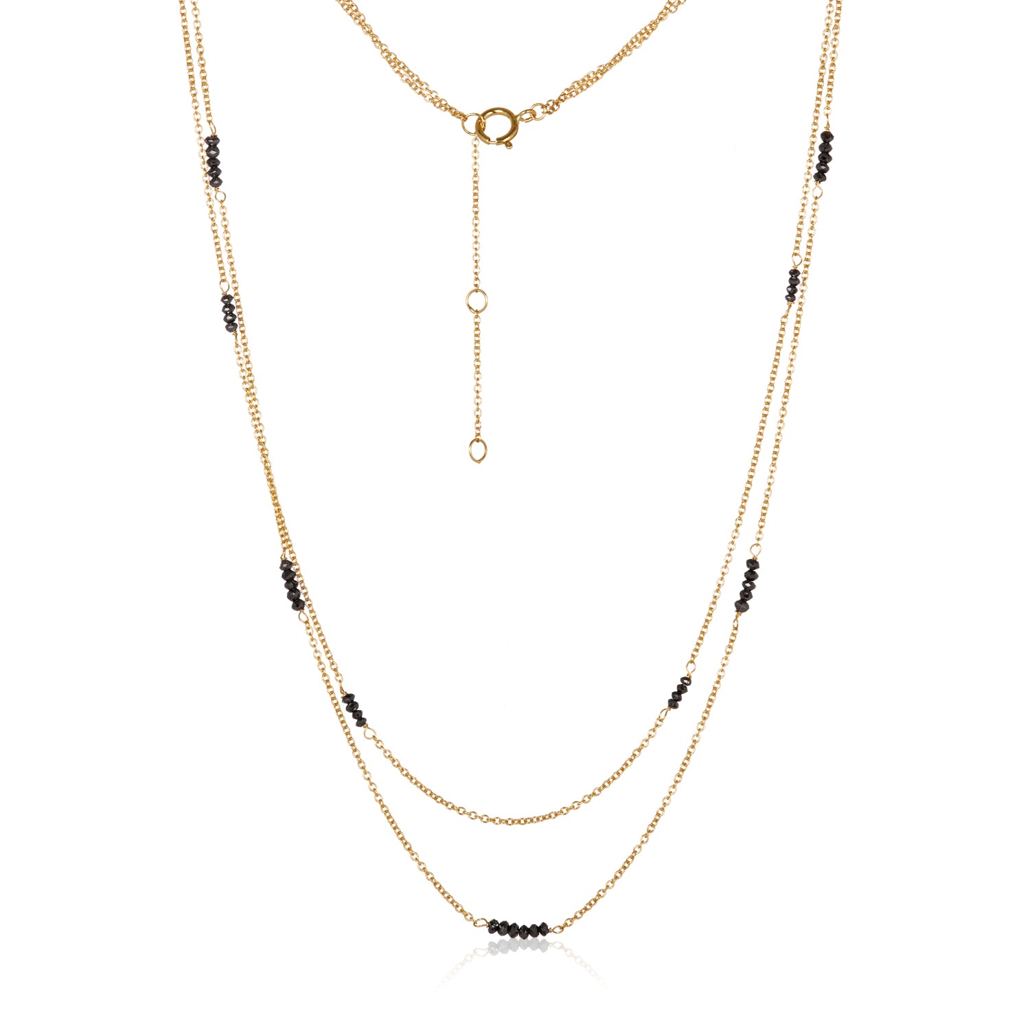Double Strand Diamond Necklace in 14K