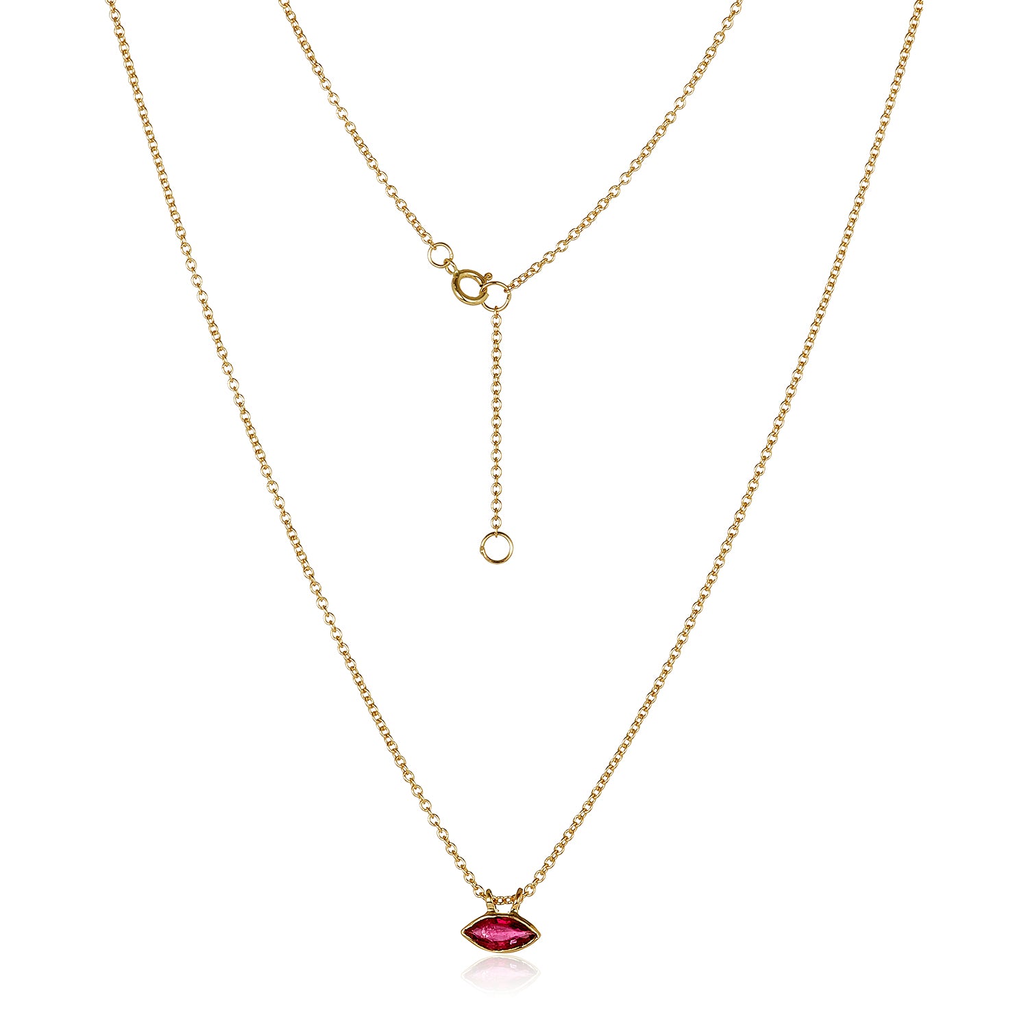Peekaboo Ruby Necklace In 14K