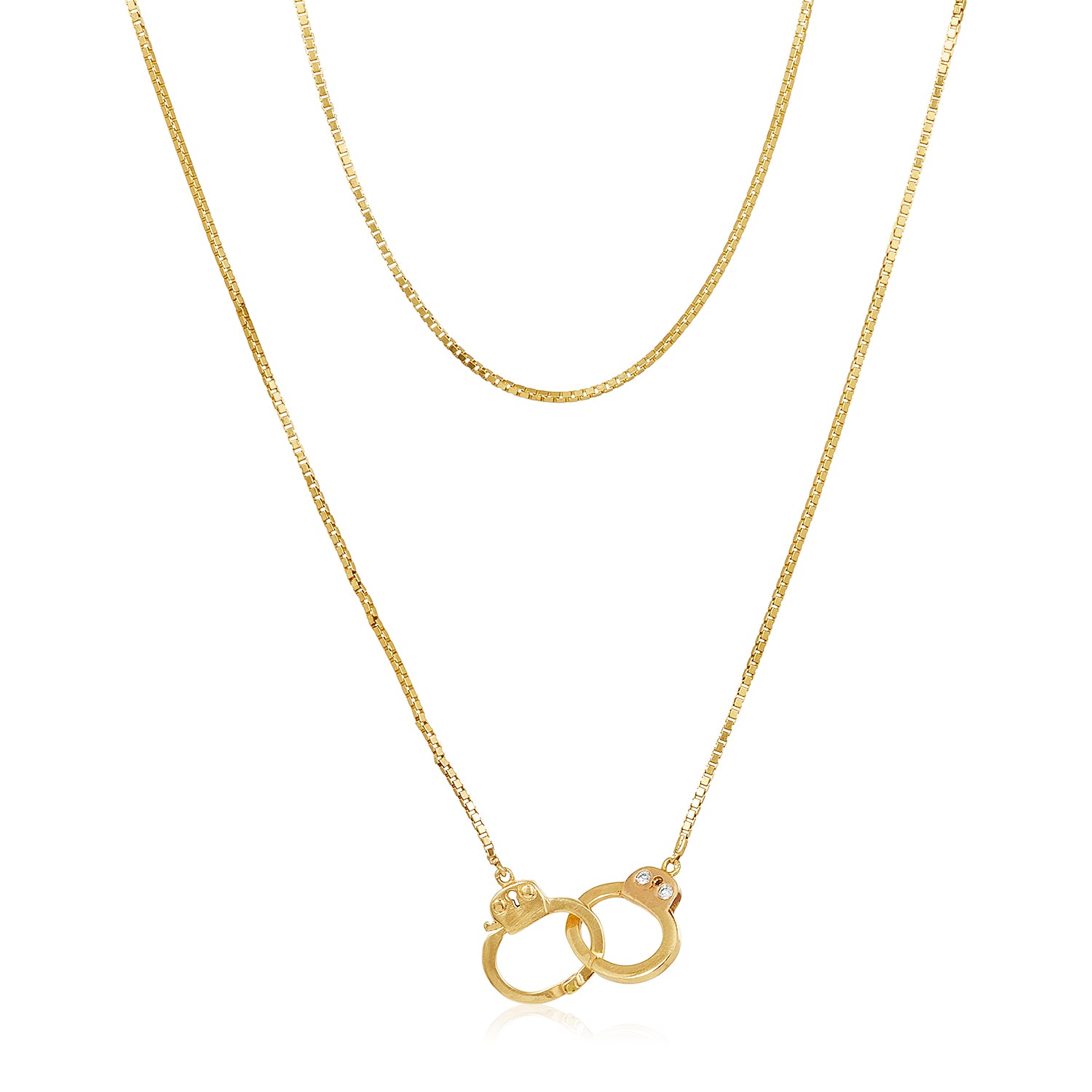 Diamond Gold Handcuff Necklace in 14k