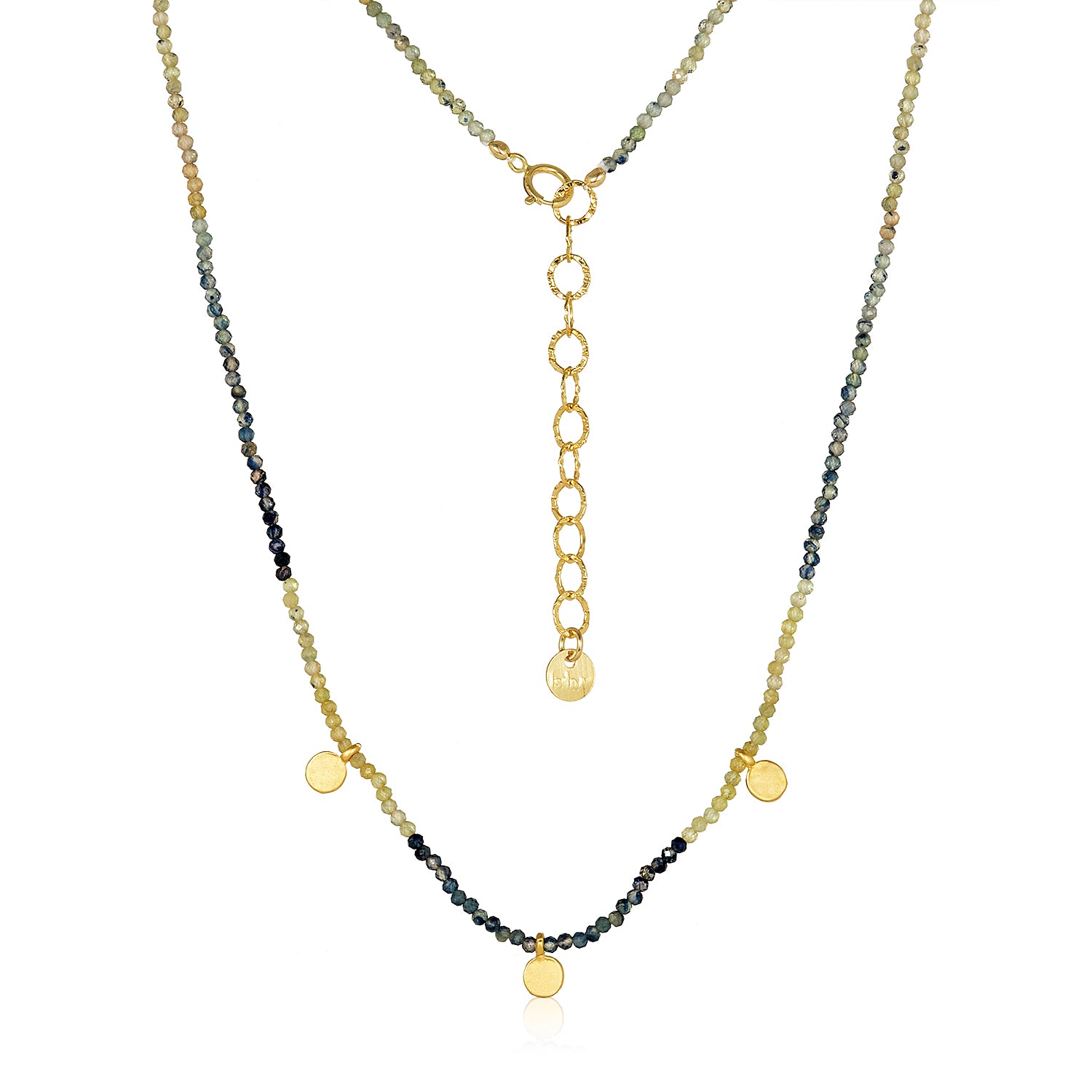 Petite Three Circle Charm Sapphire Necklace